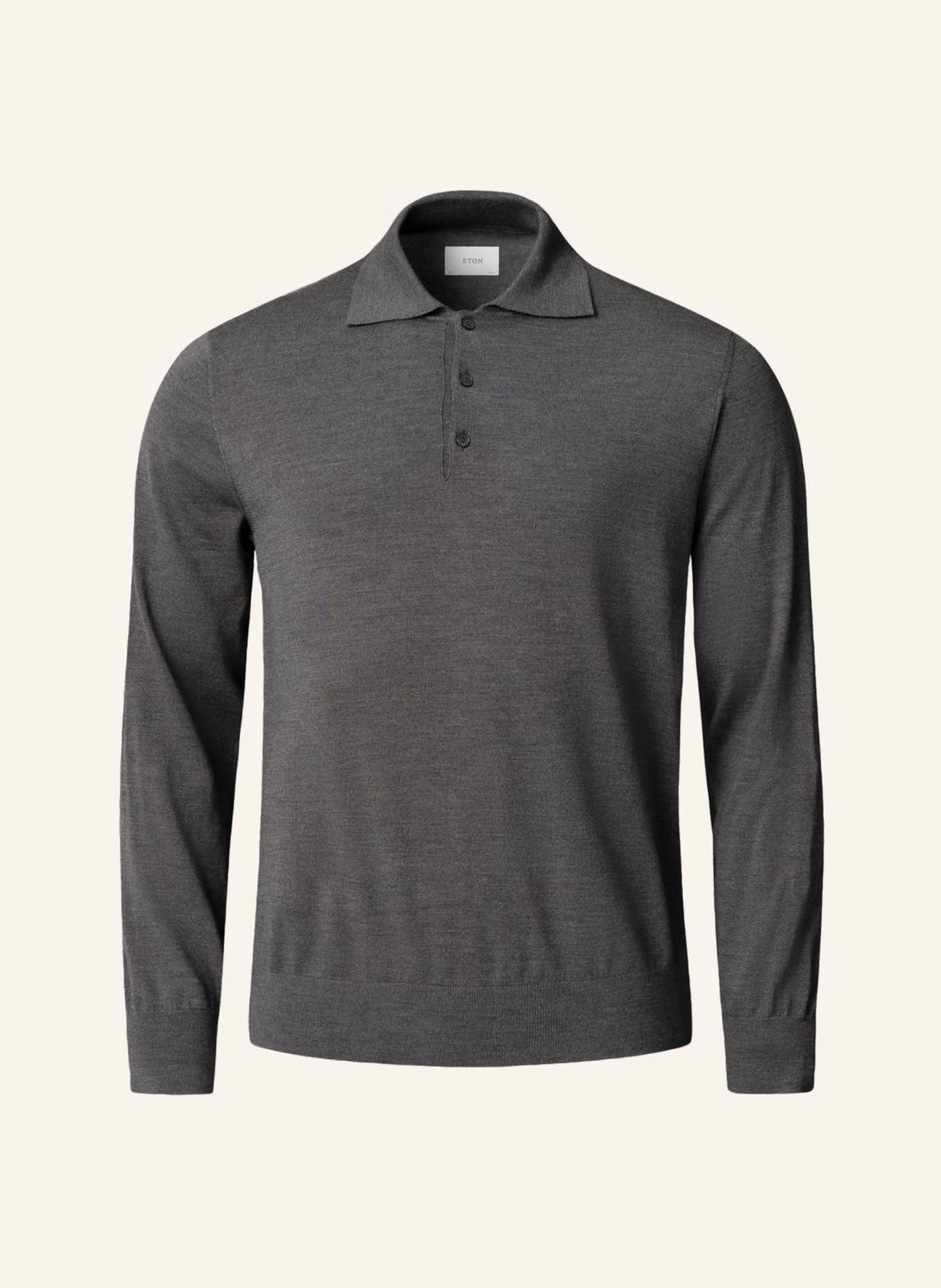 ETON Feinstrick-Polohemd: DUNKELGRAU