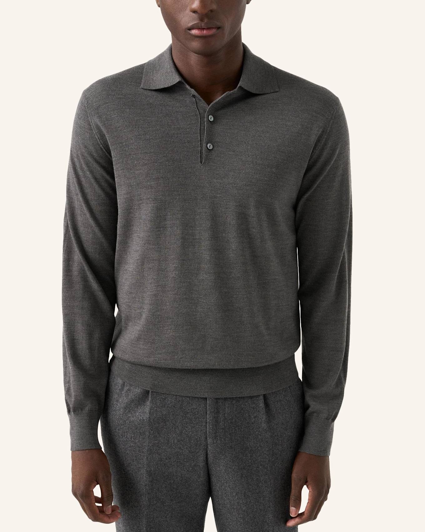 ETON Feinstrick-Polohemd: DUNKELGRAU