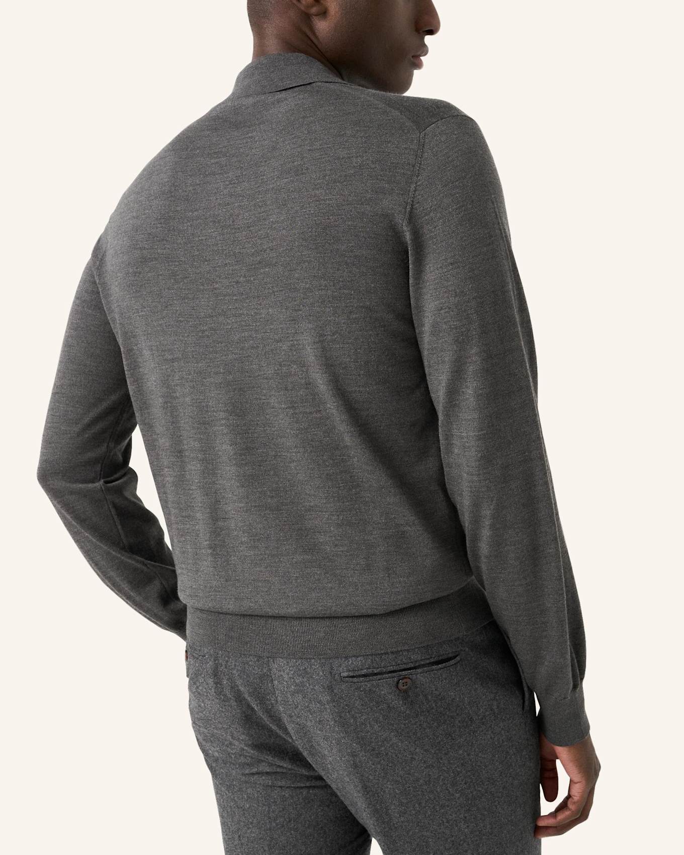 ETON Feinstrick-Polohemd: DUNKELGRAU