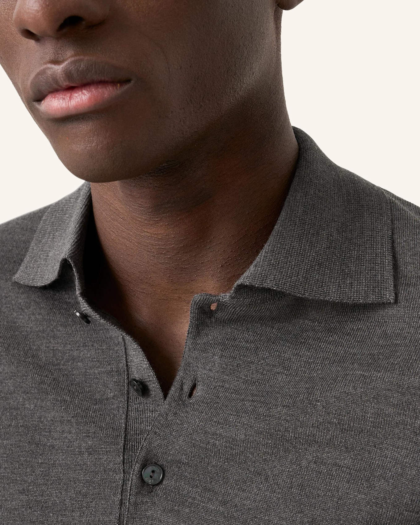 ETON Feinstrick-Polohemd: DUNKELGRAU