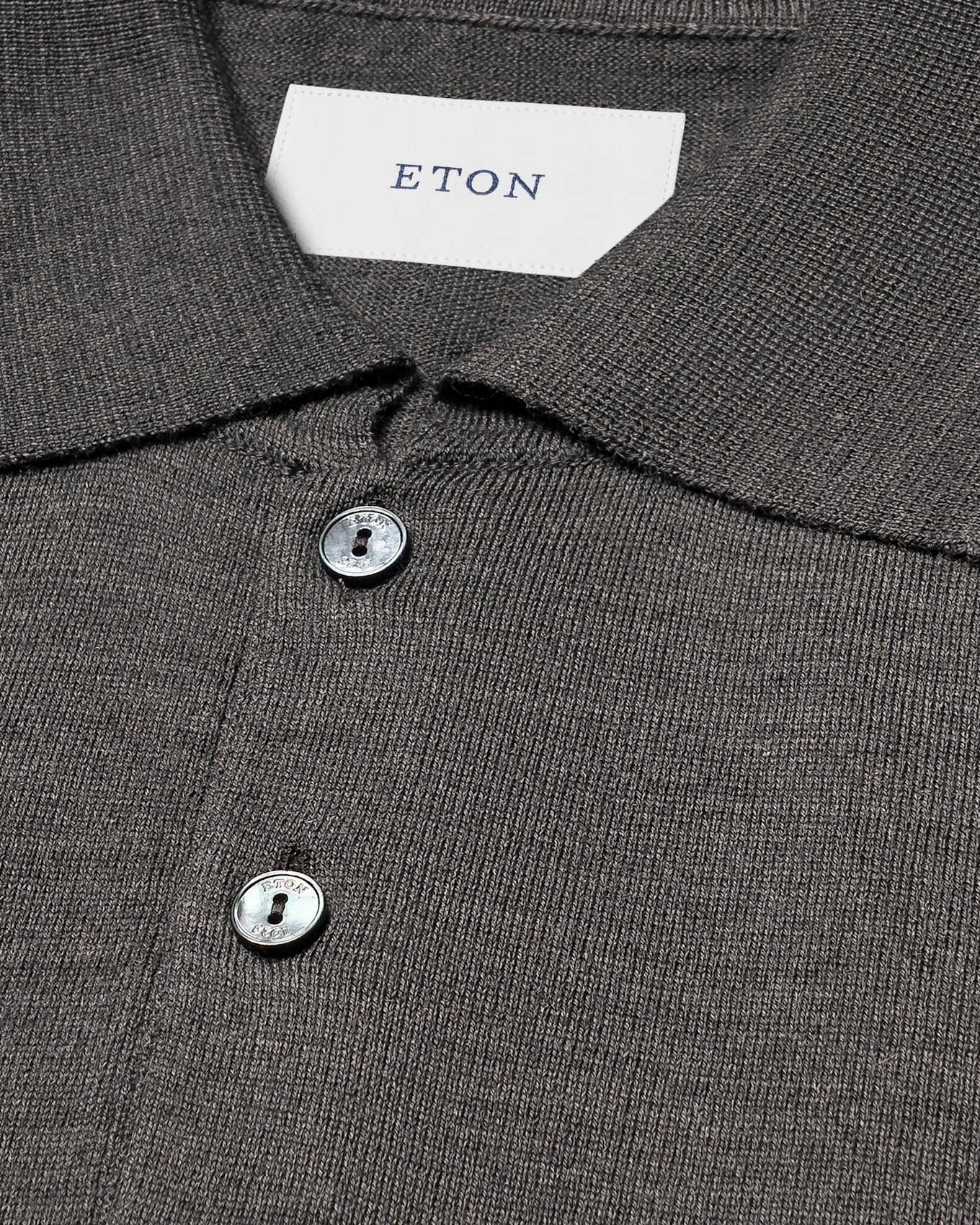 ETON Feinstrick-Polohemd: DUNKELGRAU