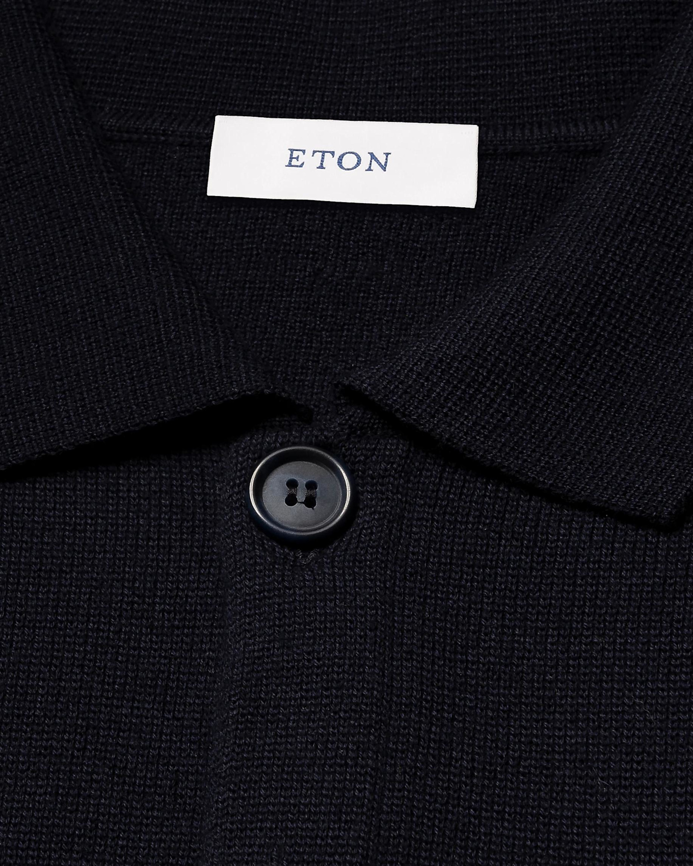 ETON Hemdjacke Milano-Strick: DUNKELBLAU