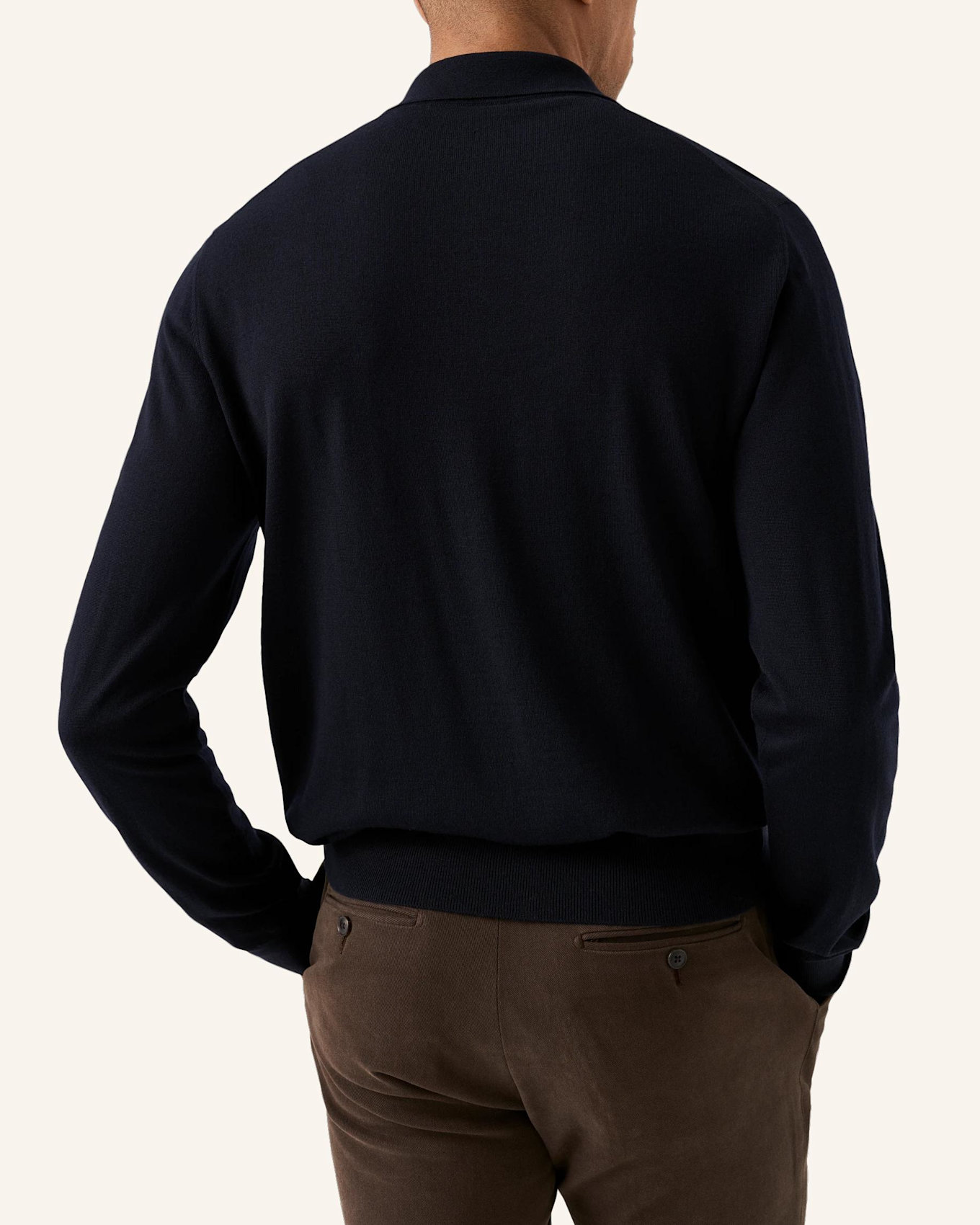 ETON Feinstrick-Polohemd: DUNKELBLAU
