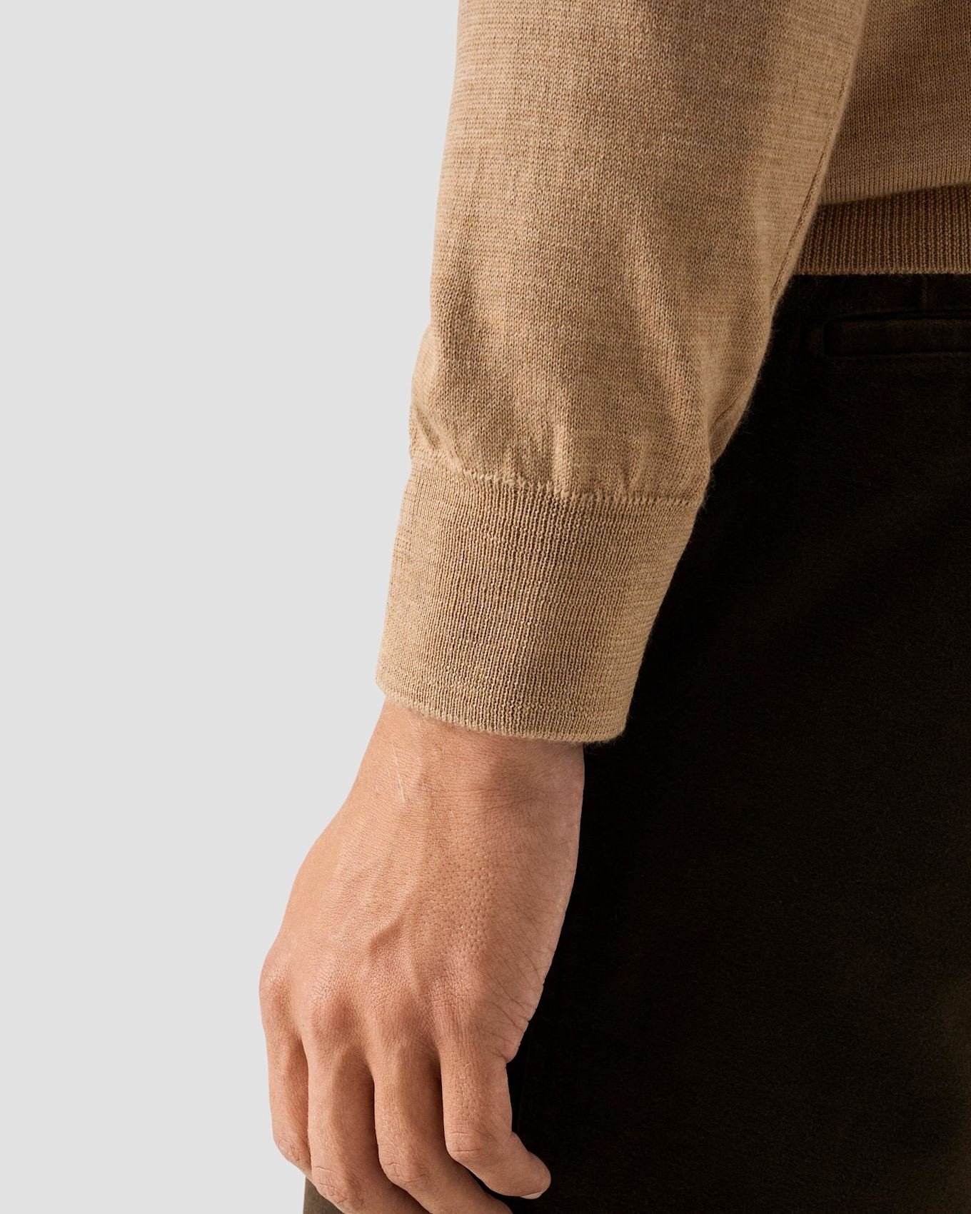 ETON Quarter-Zip-Strickpullover: GELB