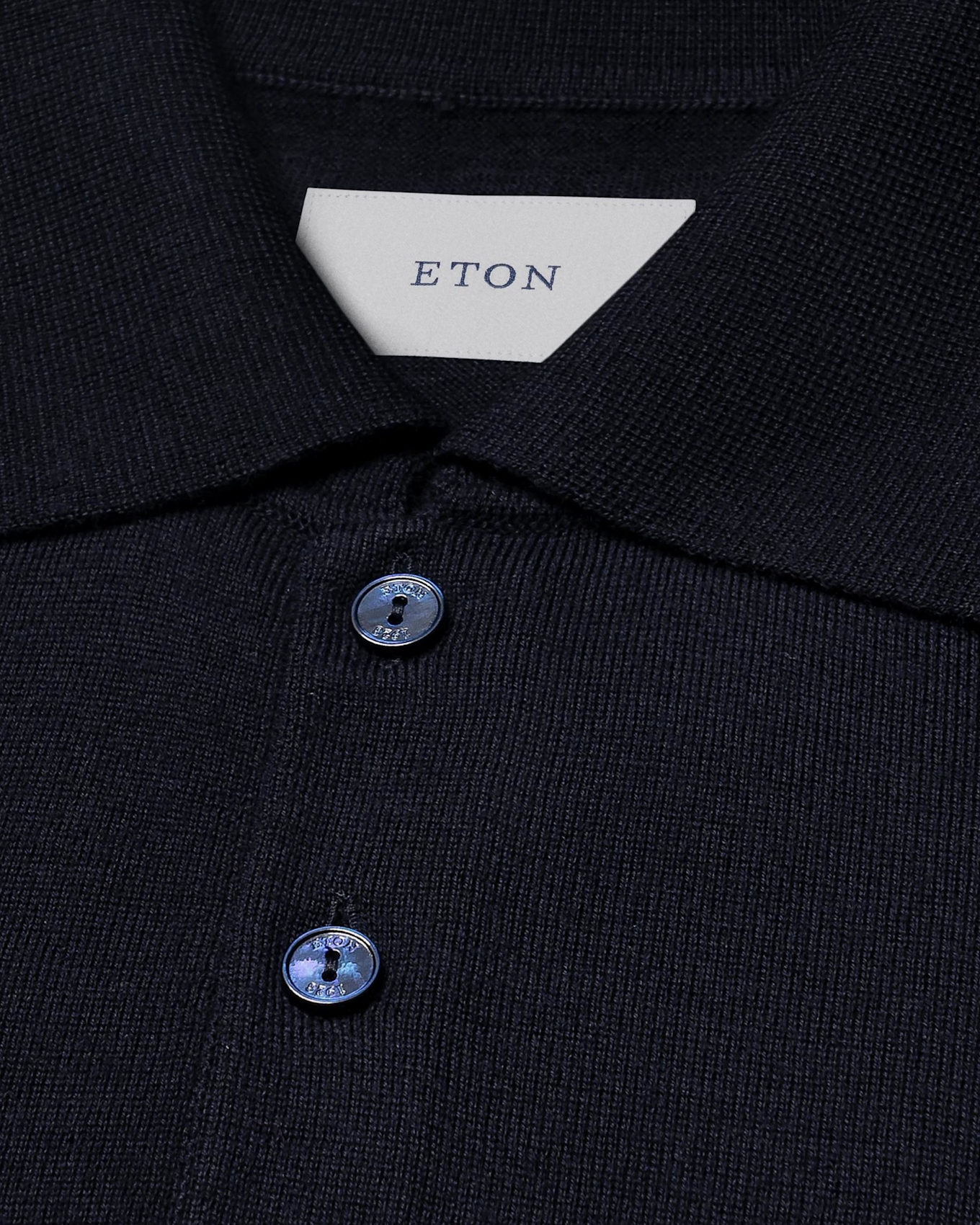 ETON Feinstrick-Polohemd: DUNKELBLAU