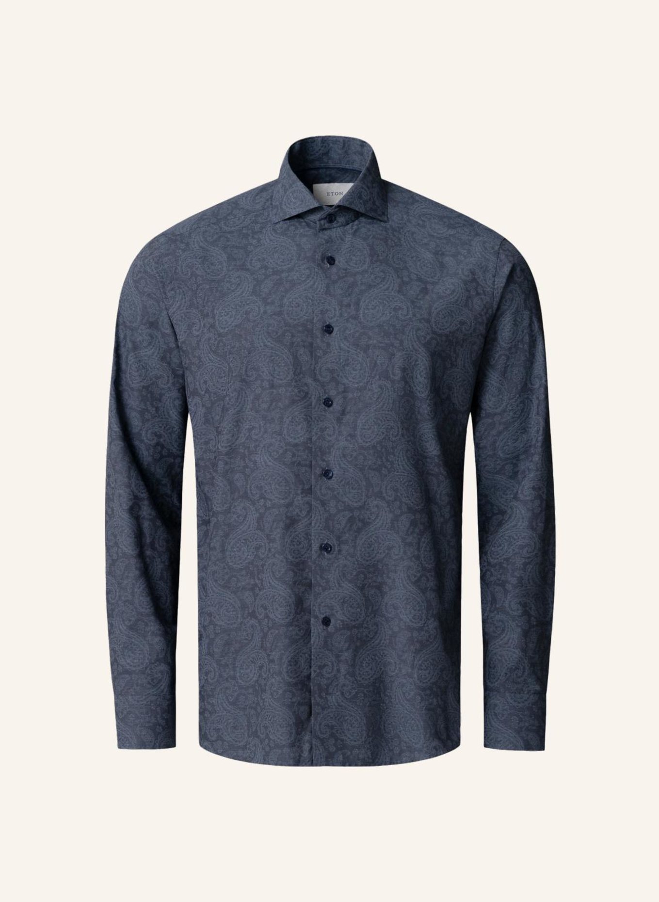 ETON Paisley-Melange-Print-Hemd Contemporary Fit: DUNKELBLAU