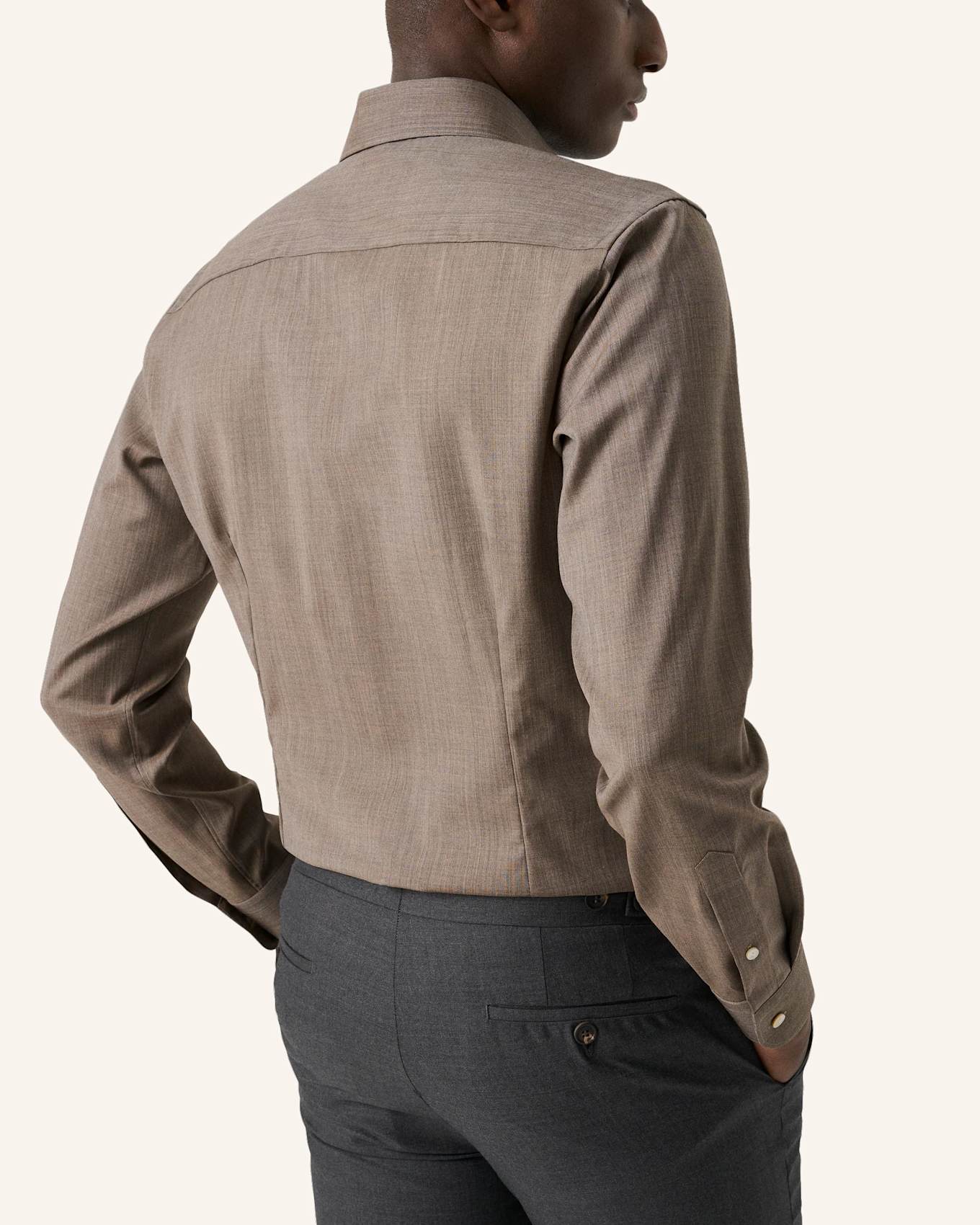 ETON Merino-Hemd Contemporary Fit: BEIGE