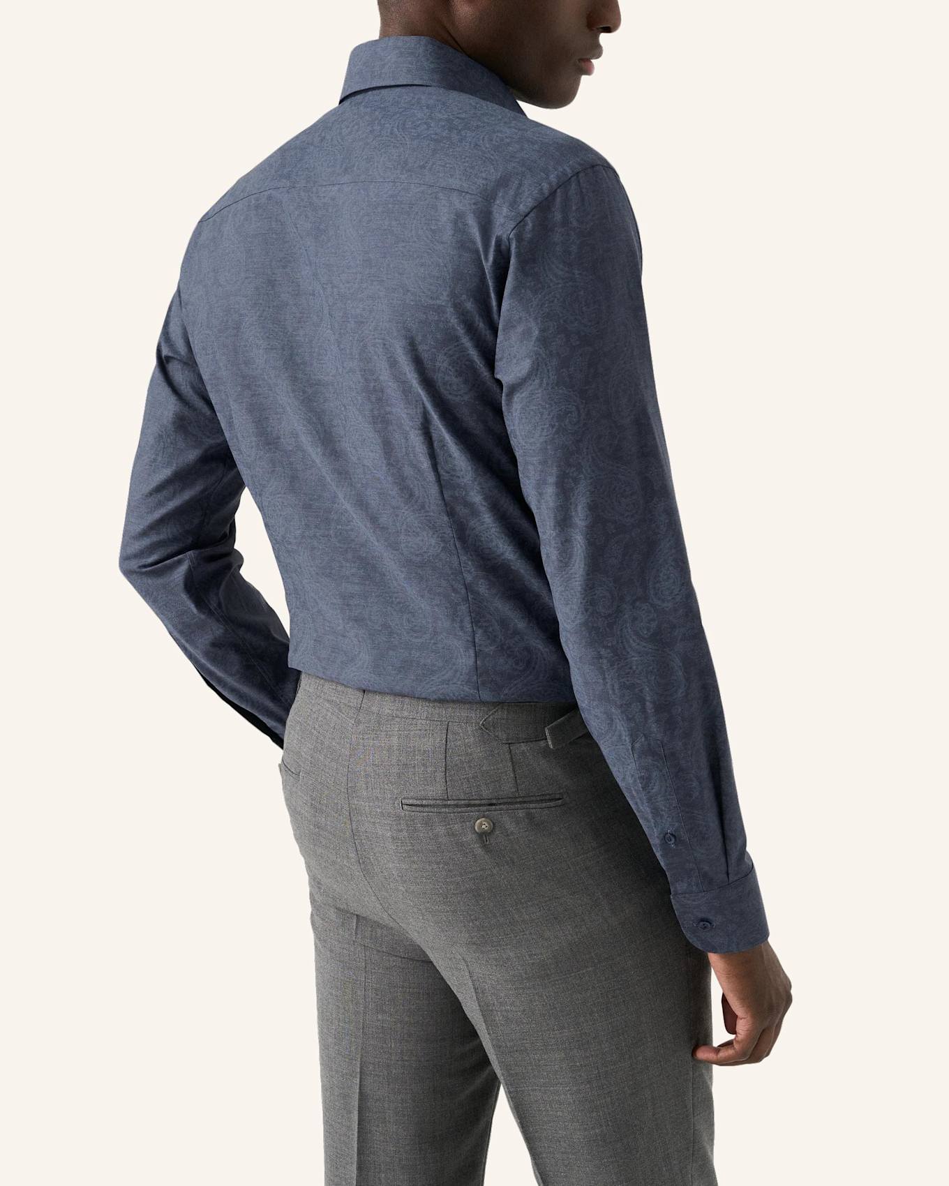 ETON Paisley-Melange-Print-Hemd Contemporary Fit: DUNKELBLAU