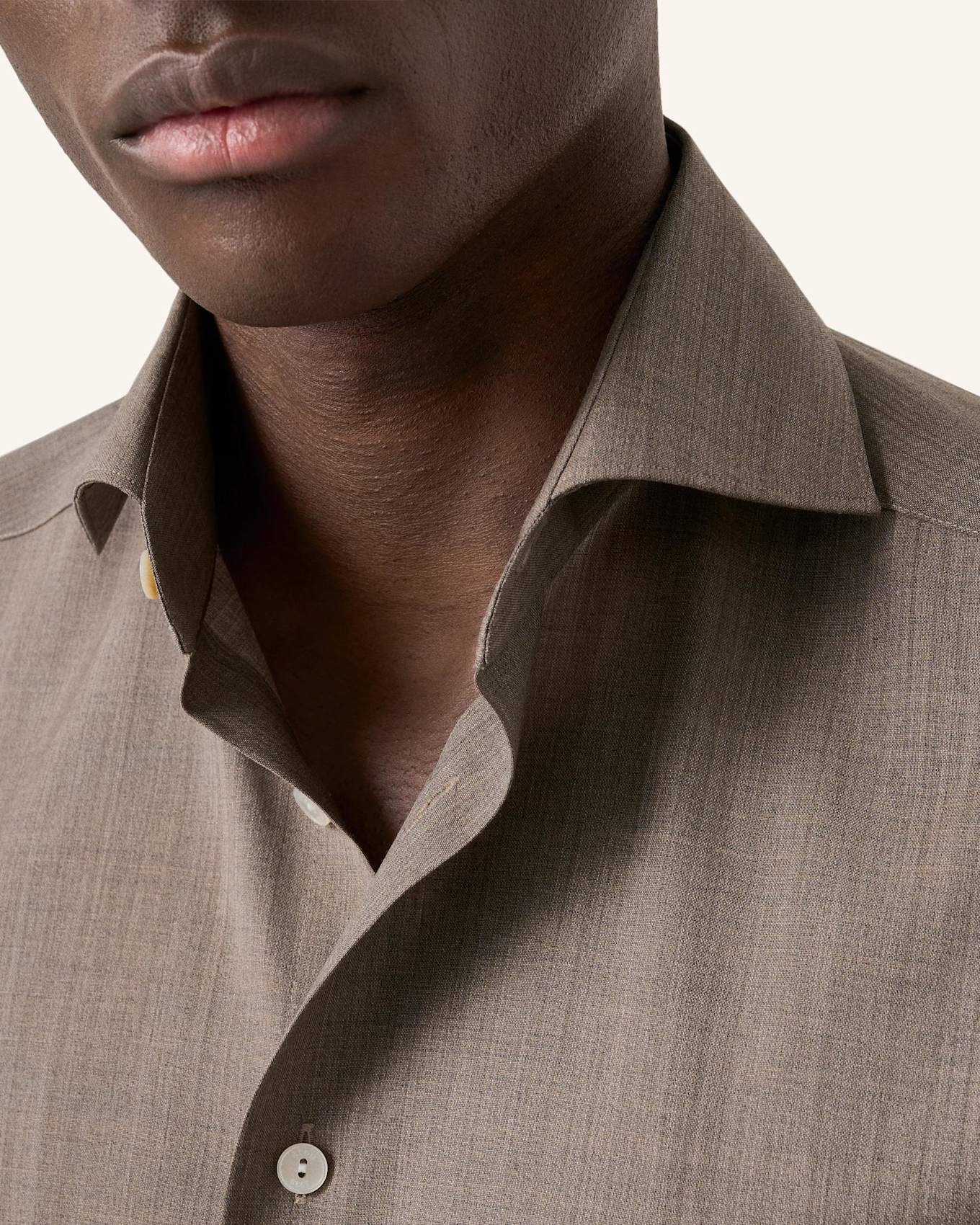 ETON Merino-Hemd Contemporary Fit: BEIGE