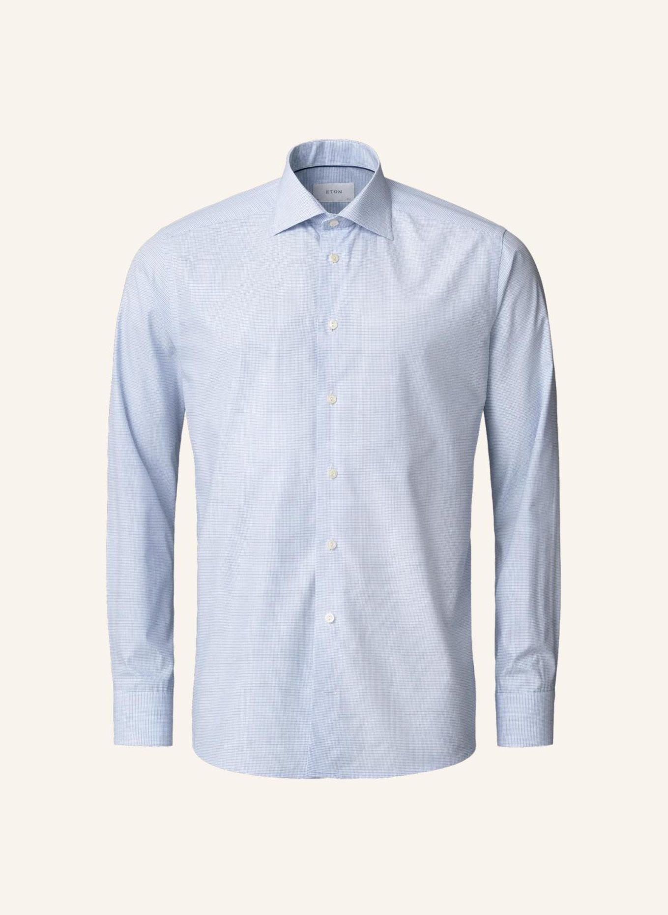 ETON Kariert Fine Twill-Hemd Contemporary Fit: BLAU