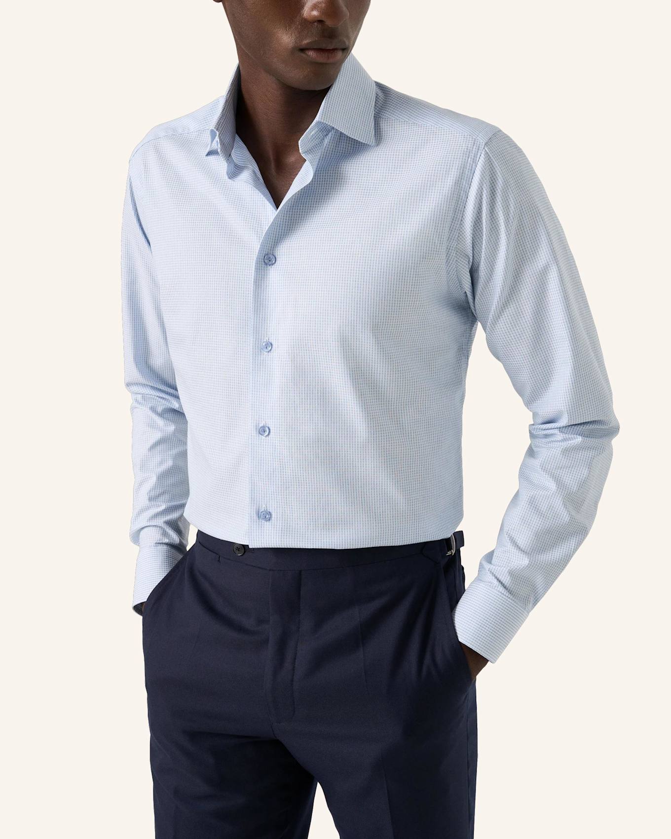 ETON Kariert Fine Twill-Hemd Slim Fit: BLAU