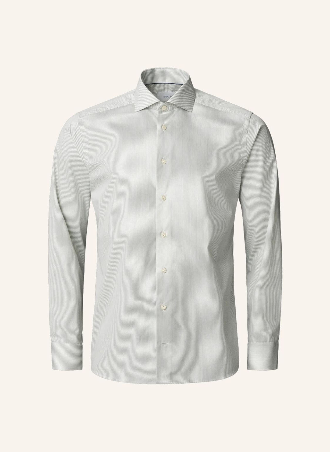 ETON Gestreiftes Fine Twill-Hemd Contemporary Fit: HELLGRÜN
