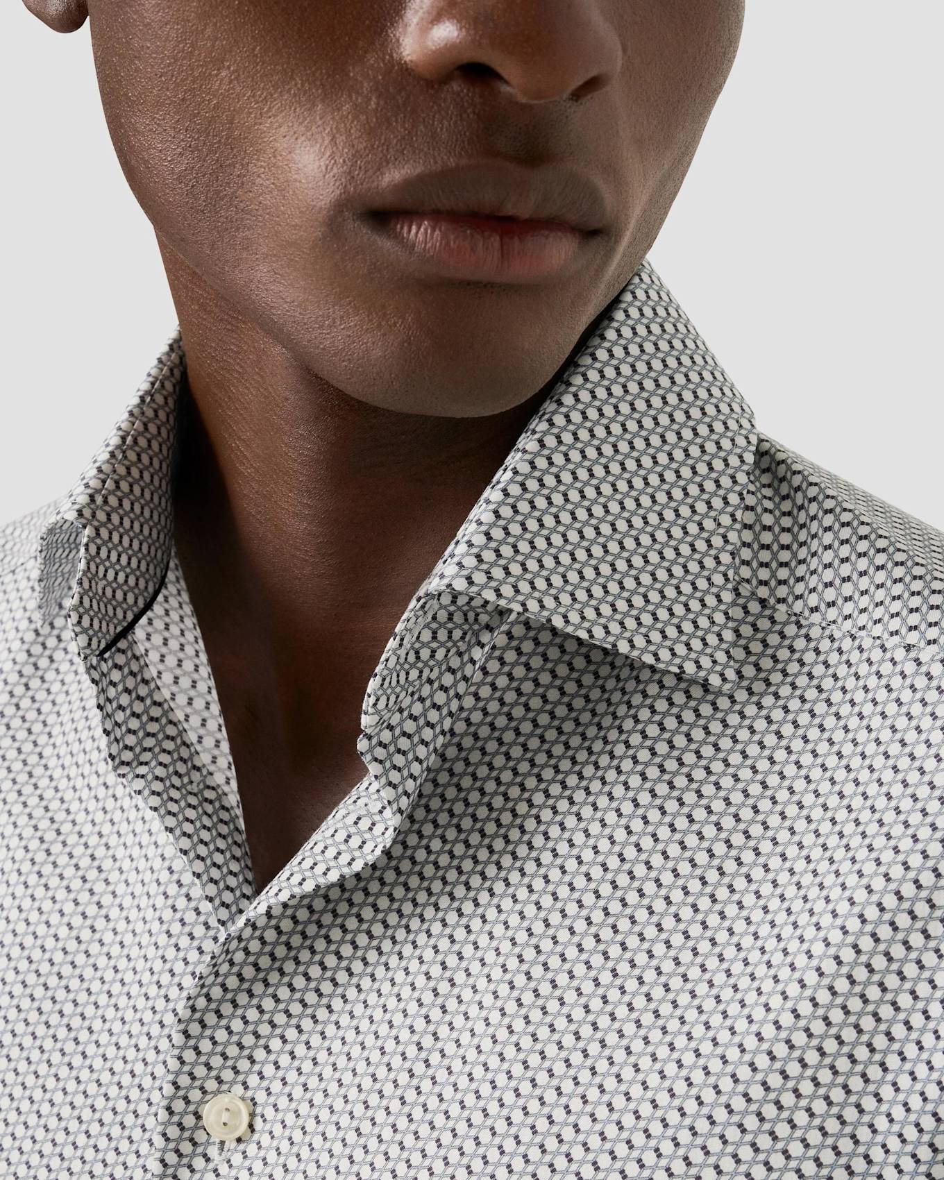 ETON Geometrisch Signature Twill-Hemd Contemporary Fit: BLAU