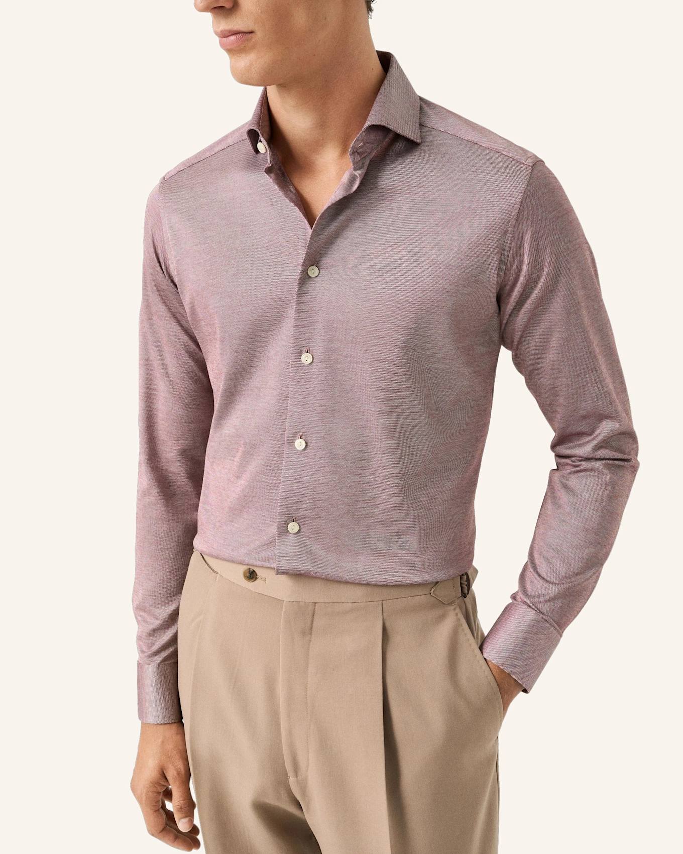 ETON Filo di Scozia Jersey-Hemd Contemporary Fit: ROT