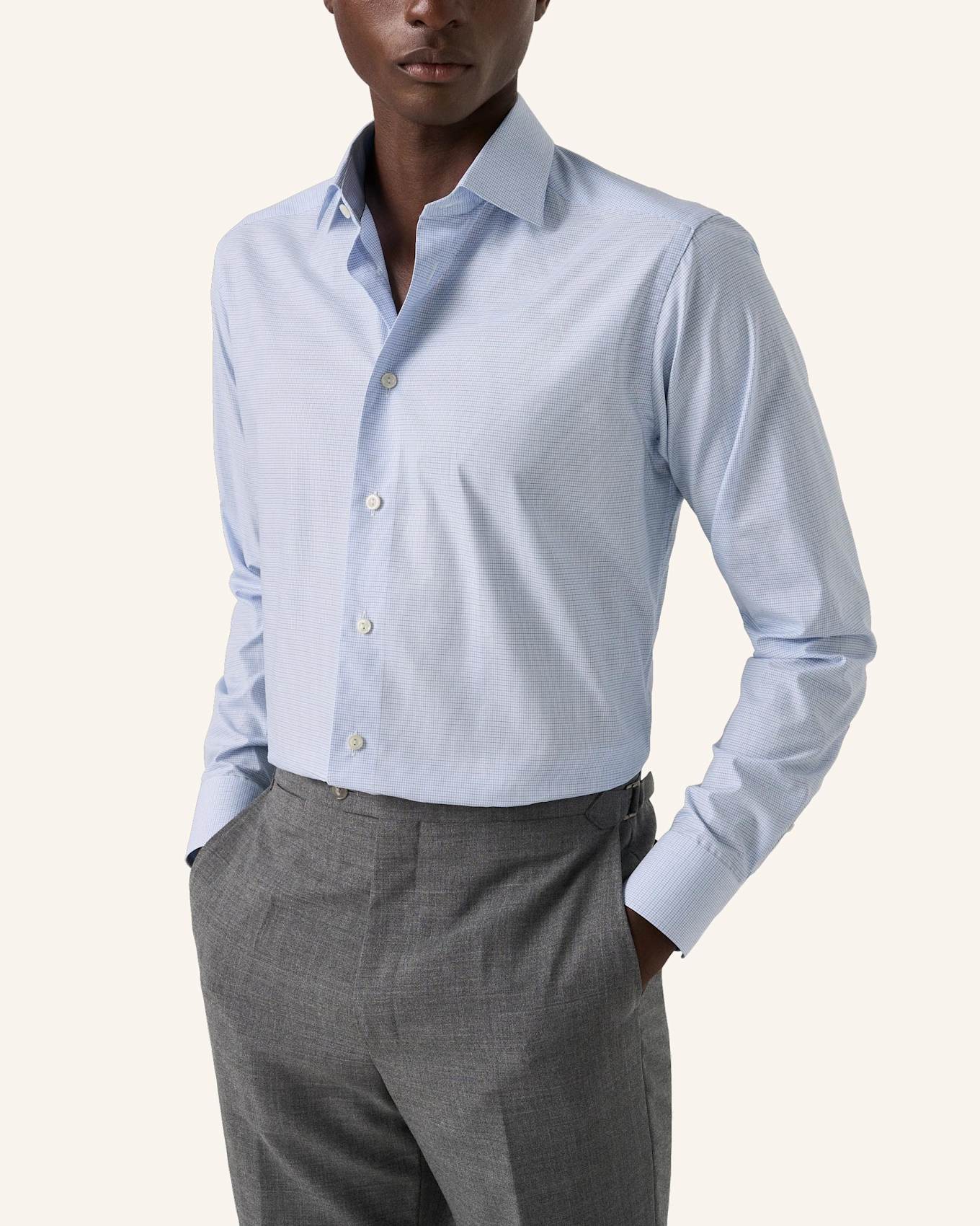 ETON Kariert Fine Twill-Hemd Slim Fit: BLAU