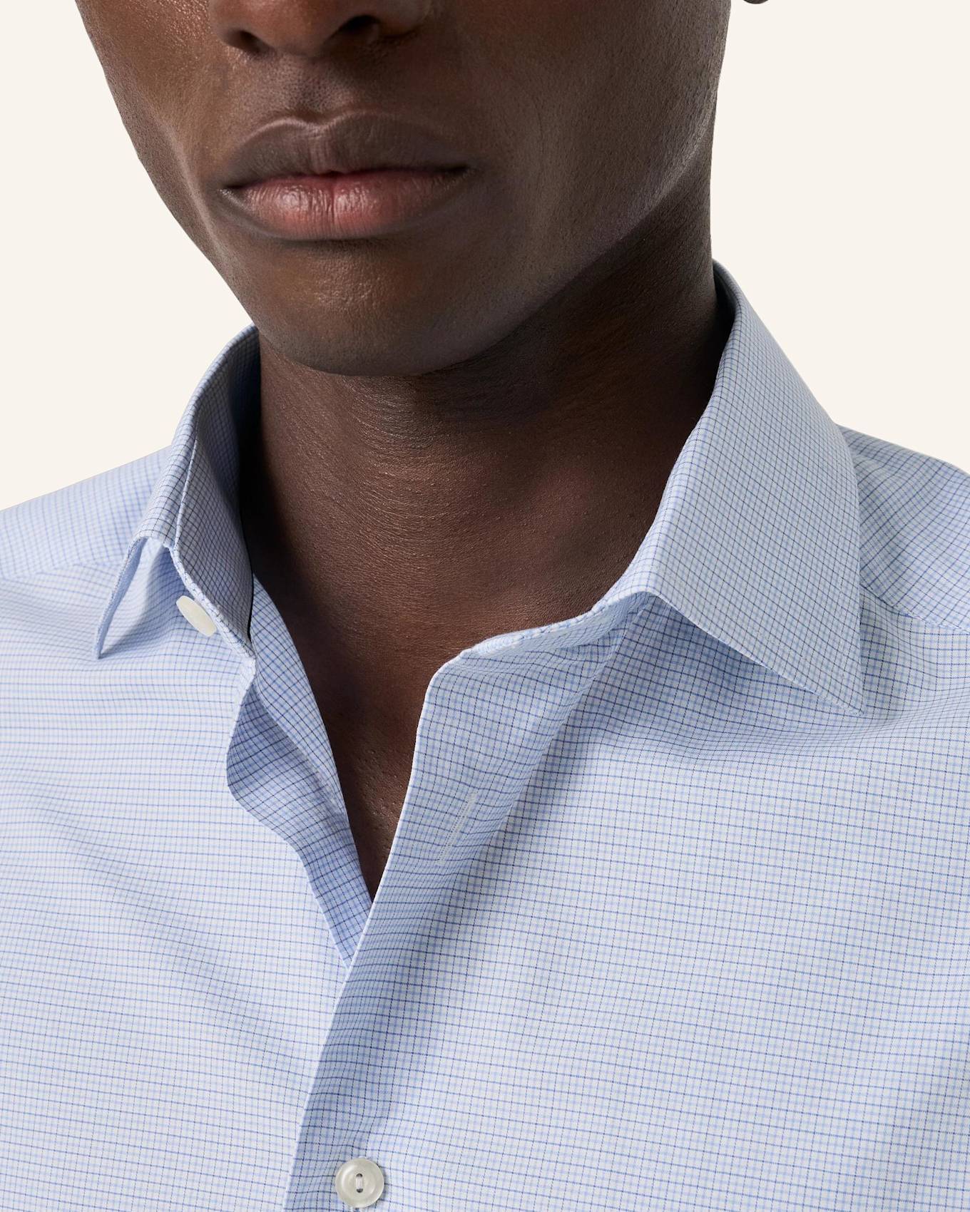 ETON Kariert Fine Twill-Hemd Slim Fit: BLAU