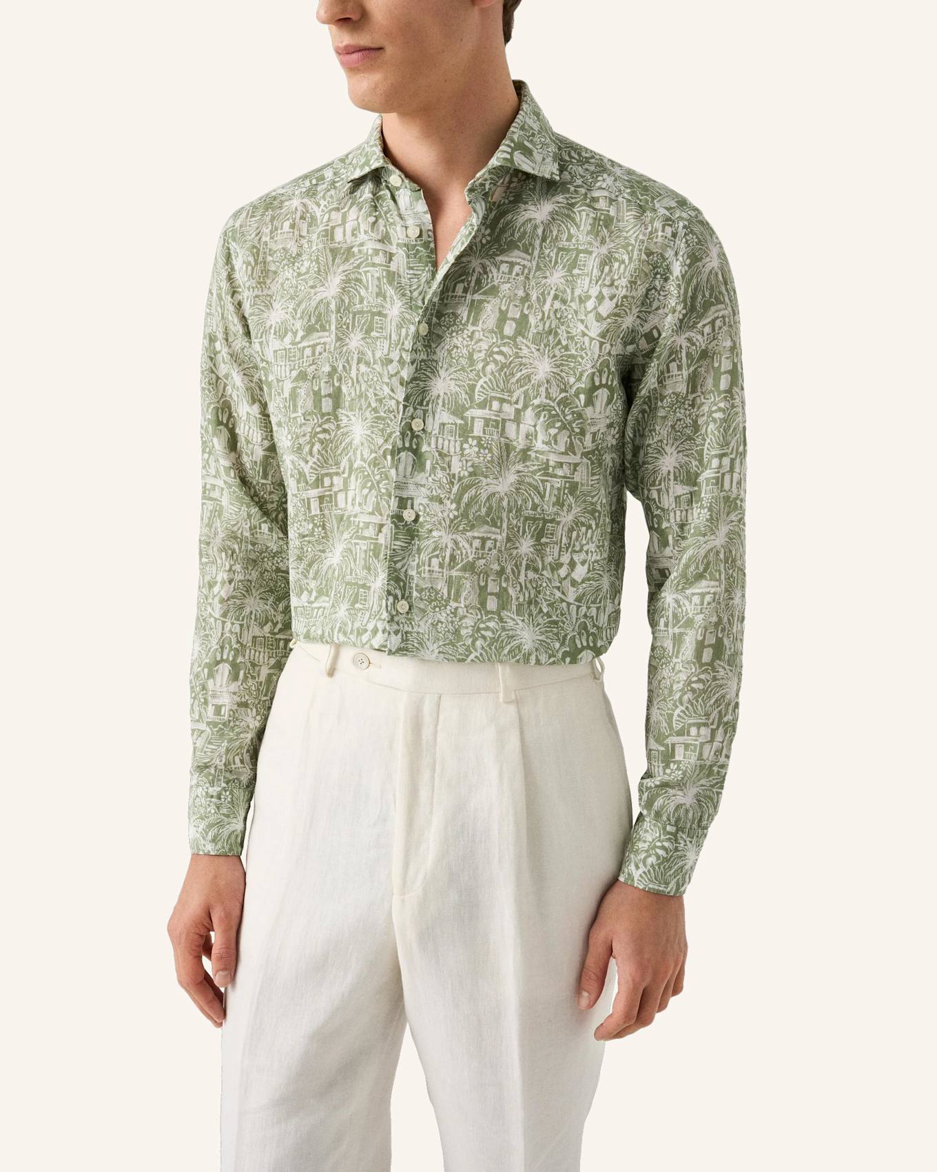 ETON Hemd Gaudí Garden Slim Fit: DUNKELGRÜN