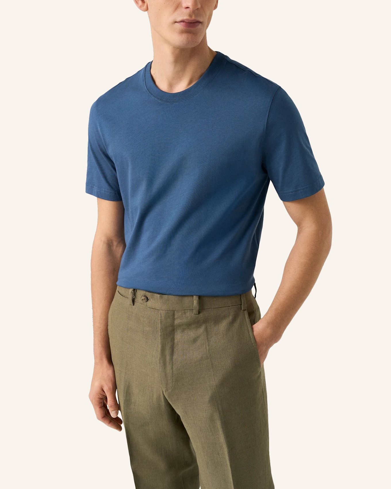 ETON Single Jersey Supima Cotton T-Shirt: BLAU