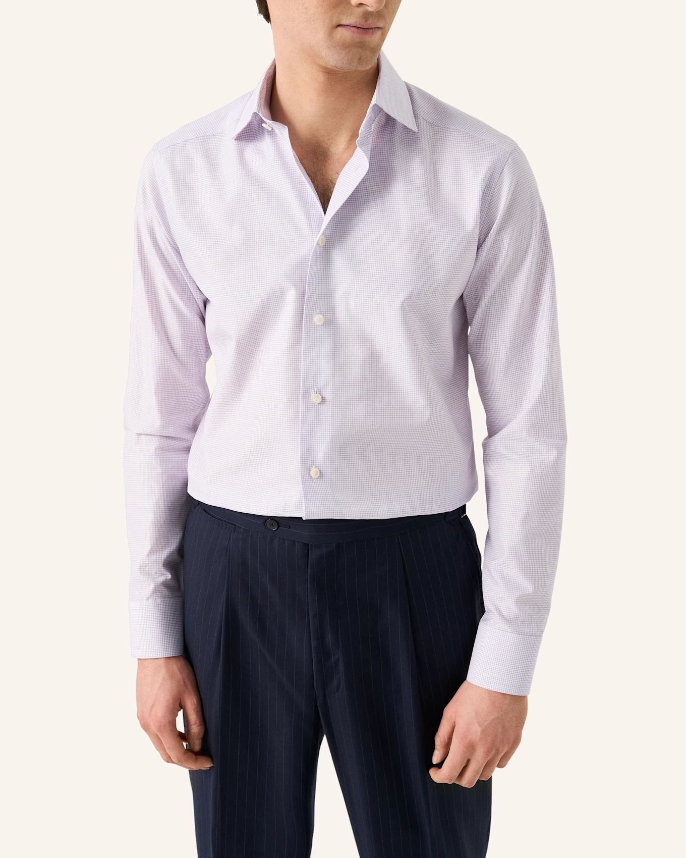 ETON Kariert Signature Twill-Hemd Contemporary Fit: LILA