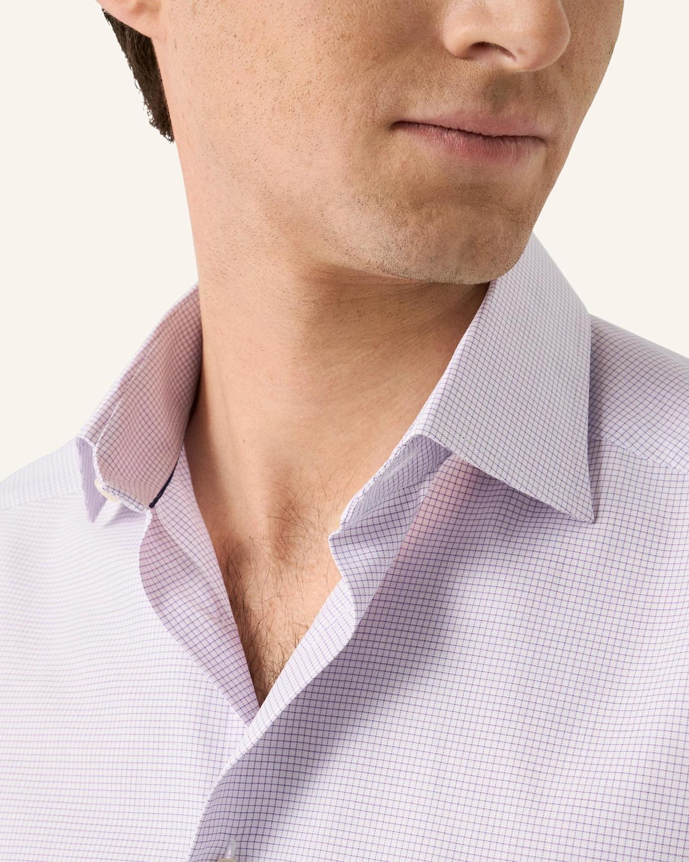 ETON Kariert Signature Twill-Hemd Contemporary Fit: LILA