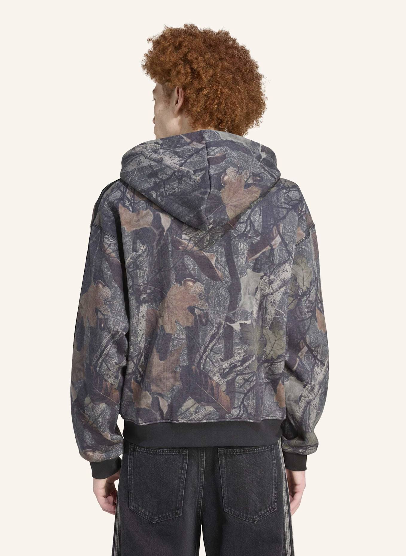 adidas Originals CAMOUFLAGE-KAPUZENJACKE MIT DURCHGEHENDEM REISSVERSCHLUSS: SCHWARZ