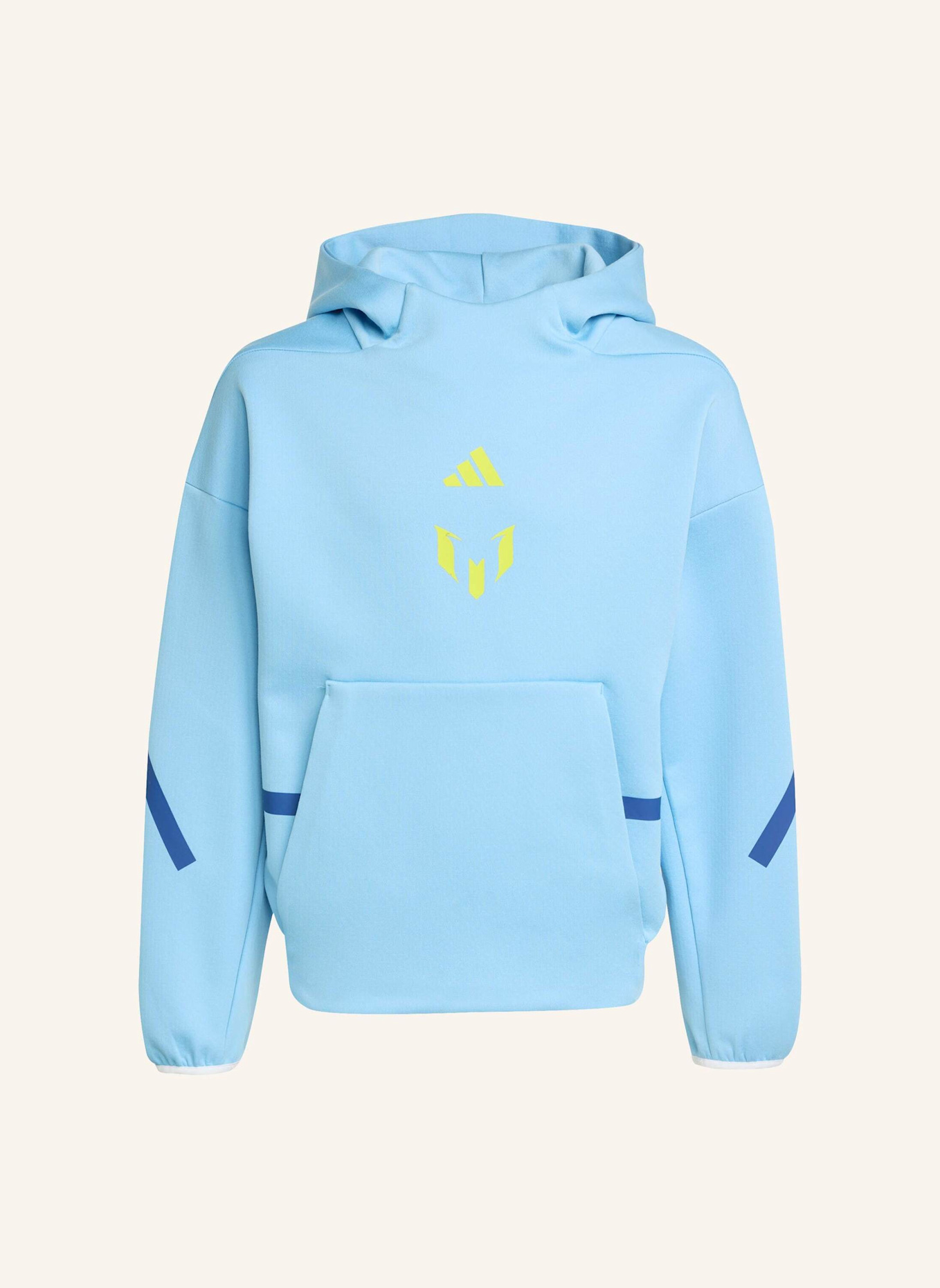 adidas MESSI ZNE HOODIE KIDS SWEATSHIRT: BLAU/ GELB
