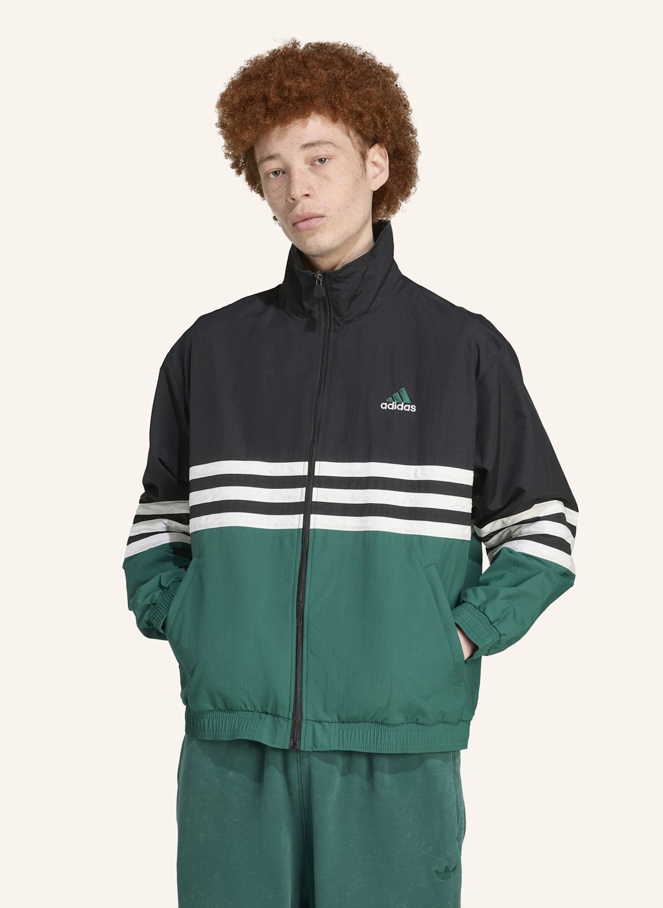 adidas Originals ARCHIVE TRAININGSJACKE: SCHWARZ/ GRÜN