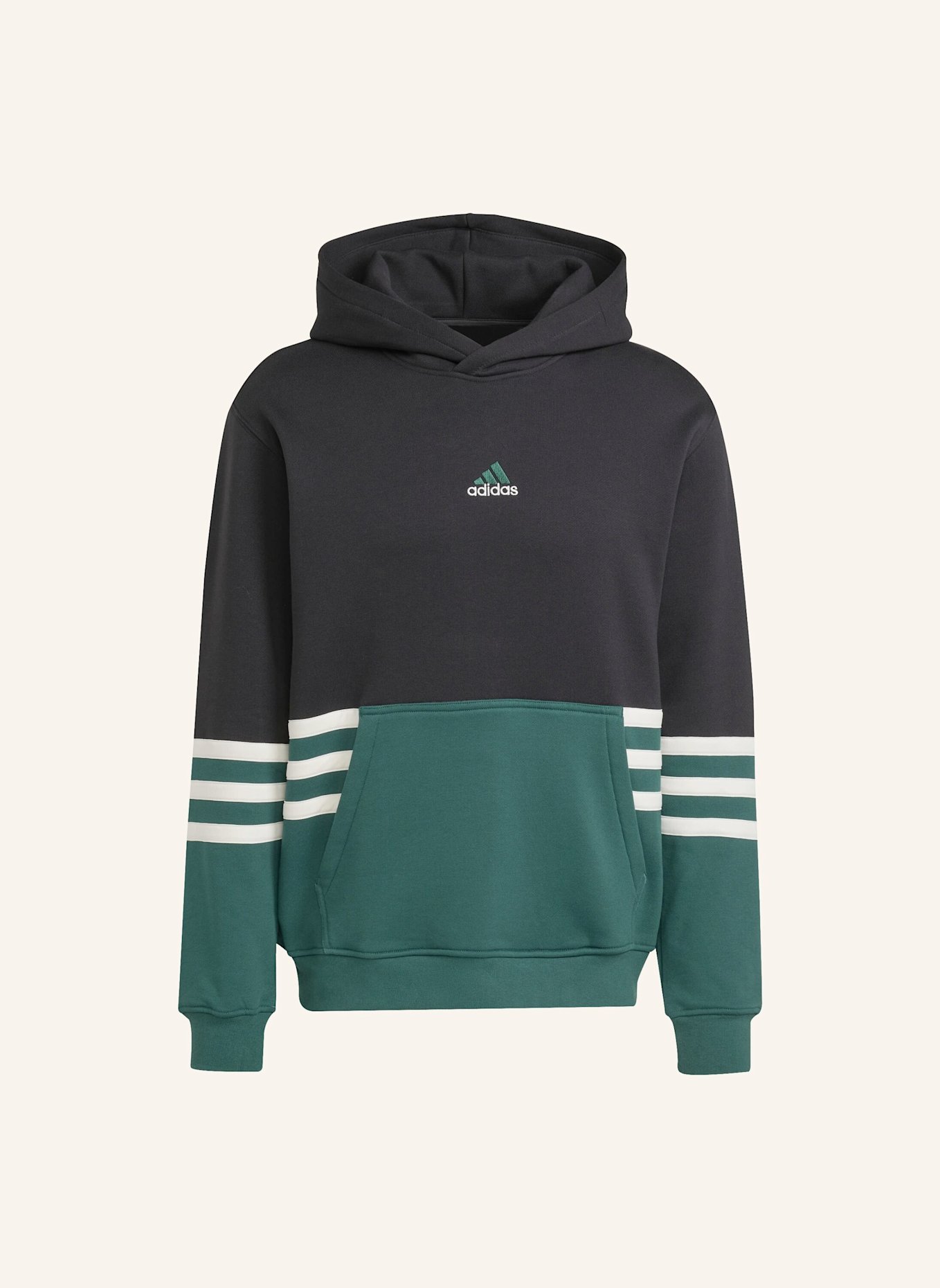 adidas Originals ARCHIVE CUTLINE HOODIE: SCHWARZ/ GRÜN