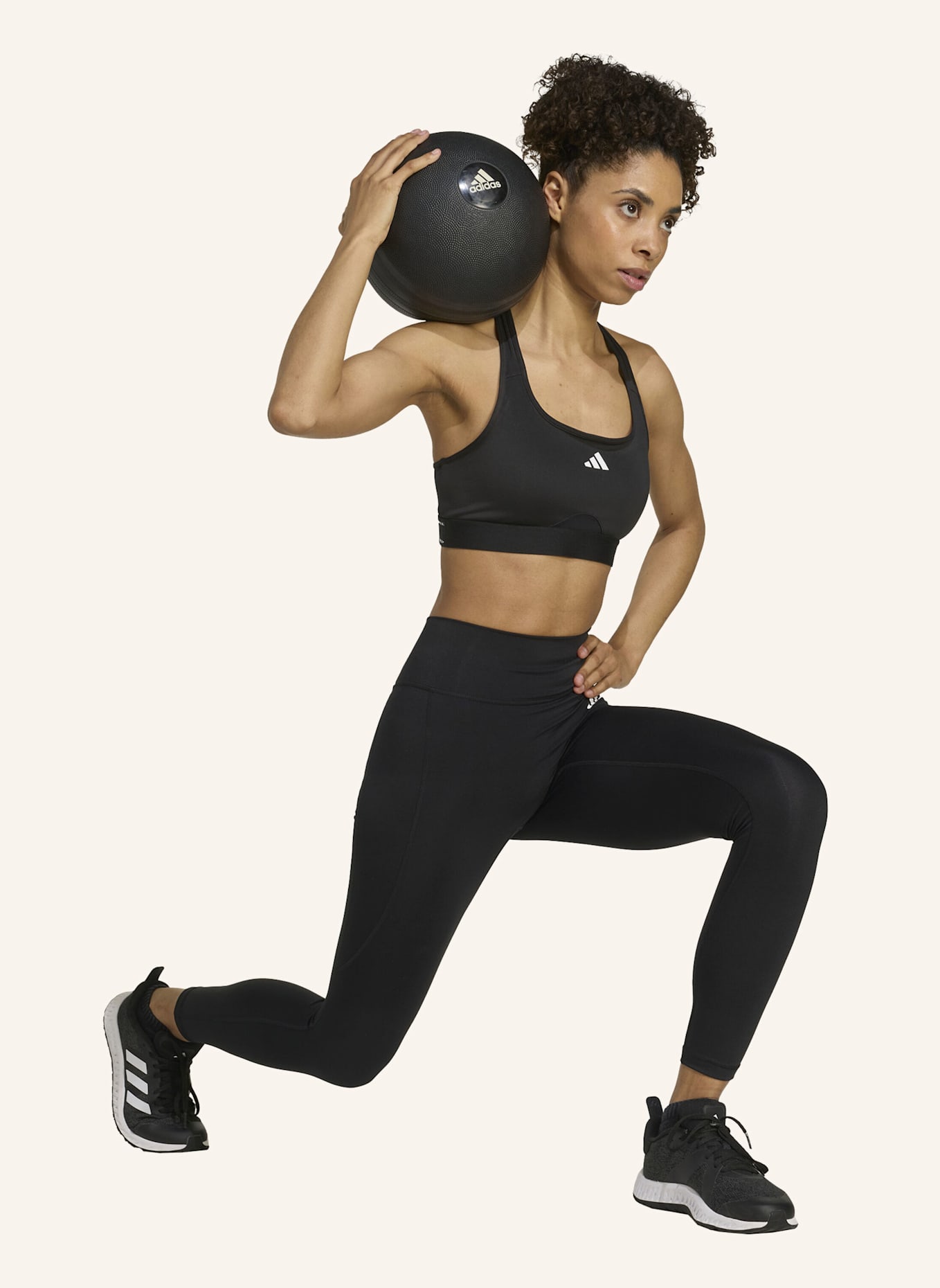 adidas OPTIME ESSENTIALS 7/8-LEGGINGS OHNE VORDERNAHT: SCHWARZ