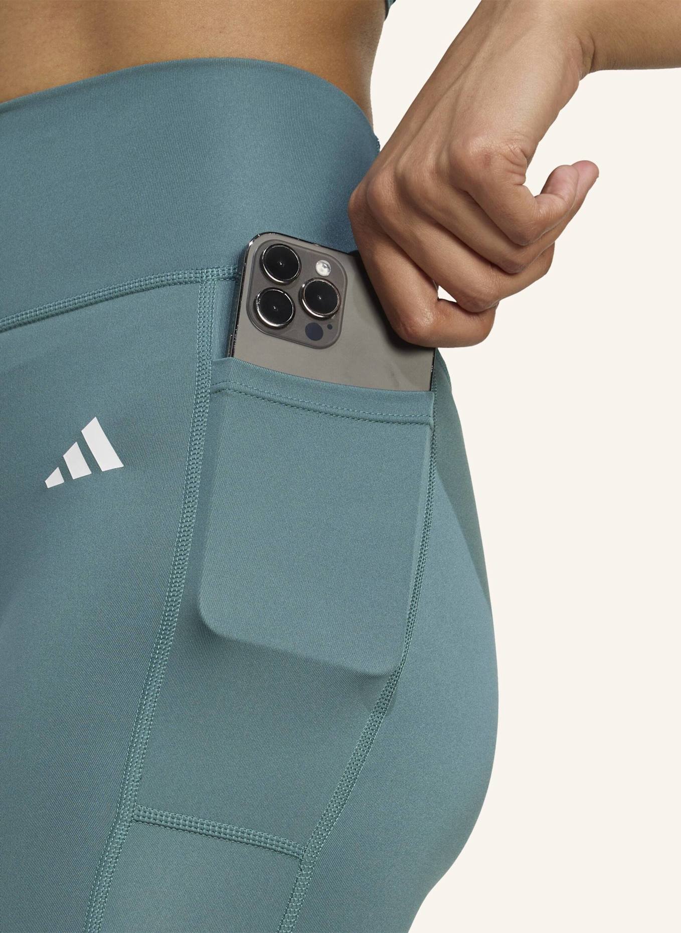 adidas OPTIME ESSENTIALS 7/8-LEGGINGS OHNE VORDERNAHT: TÜRKIS