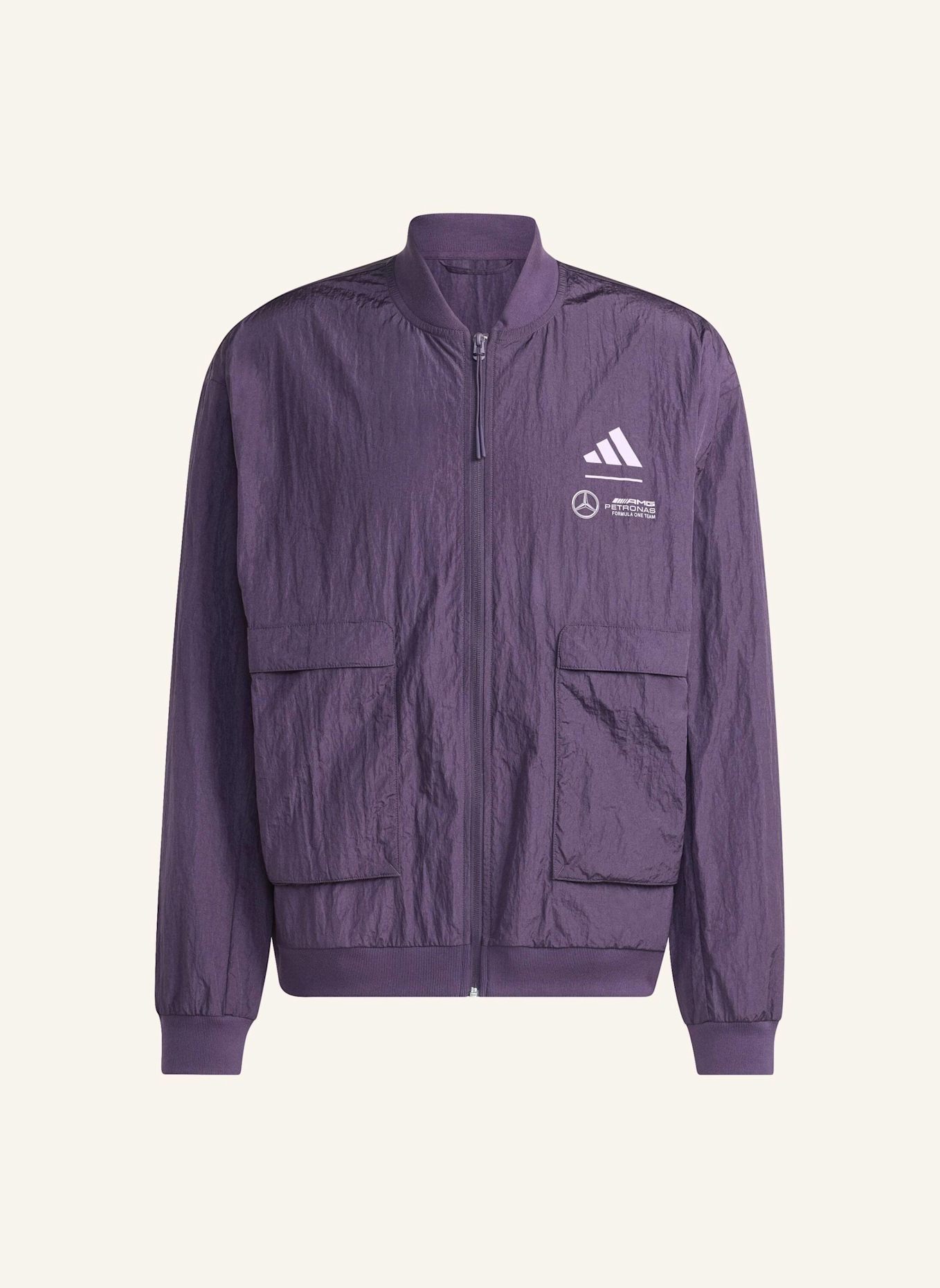 adidas MERCEDES-AMG PETRONAS FORMULA ONE TEAM HOCHWERTIG GEWEBTE BOMBERJACKE: LILA