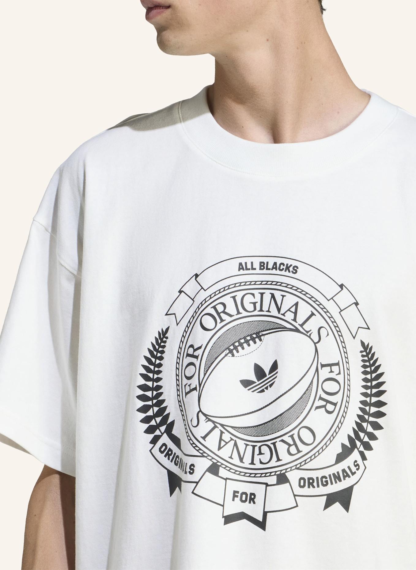 adidas Originals ADIDAS ORIGINALS & ALL BLACKS LOOSE GRAPHIC SS T-SHIRT: WEISS