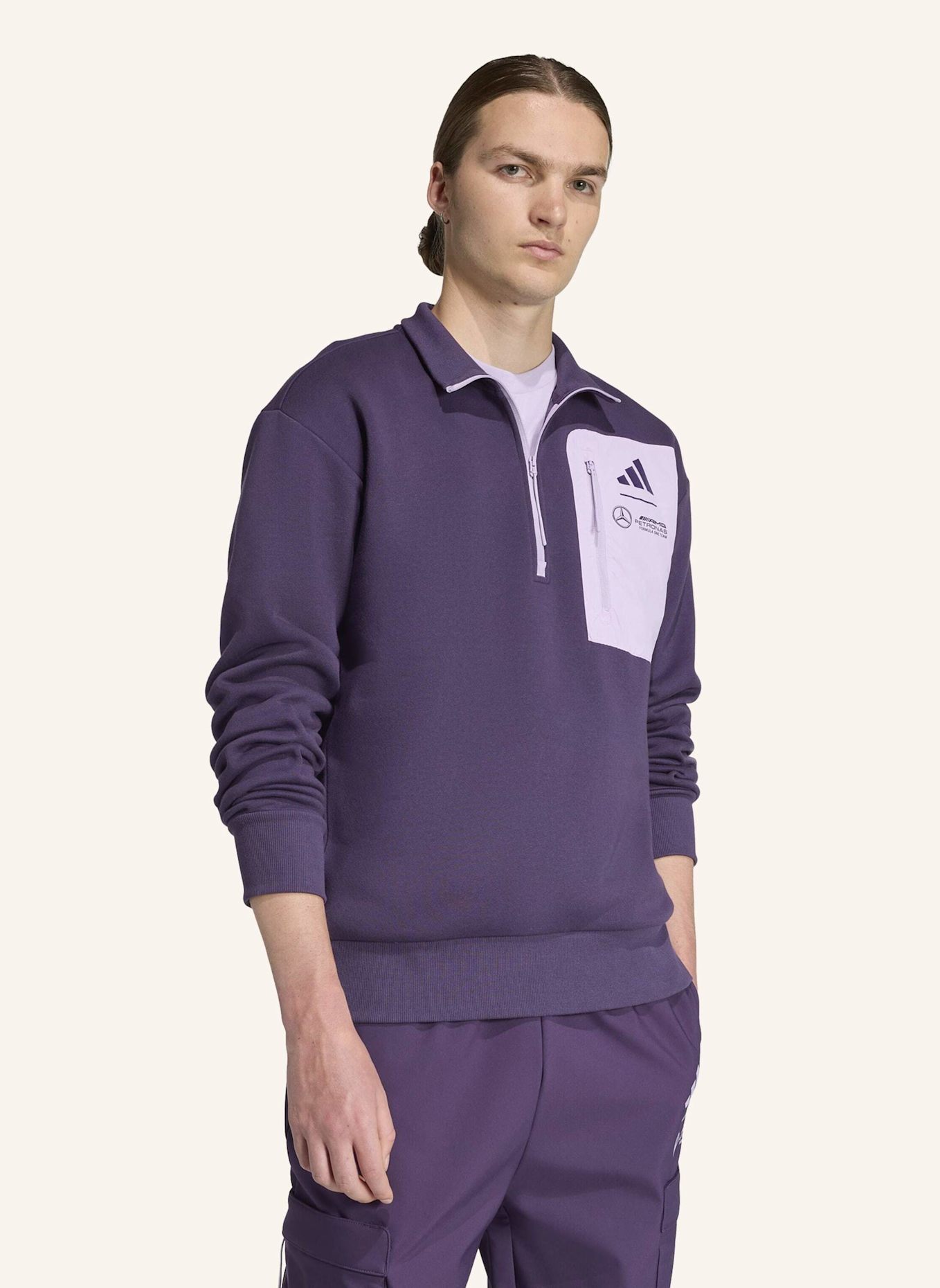 adidas MERCEDES - AMG PETRONAS FORMULA ONE TEAM PREMIUM WOVEN OBERTEIL: LILA