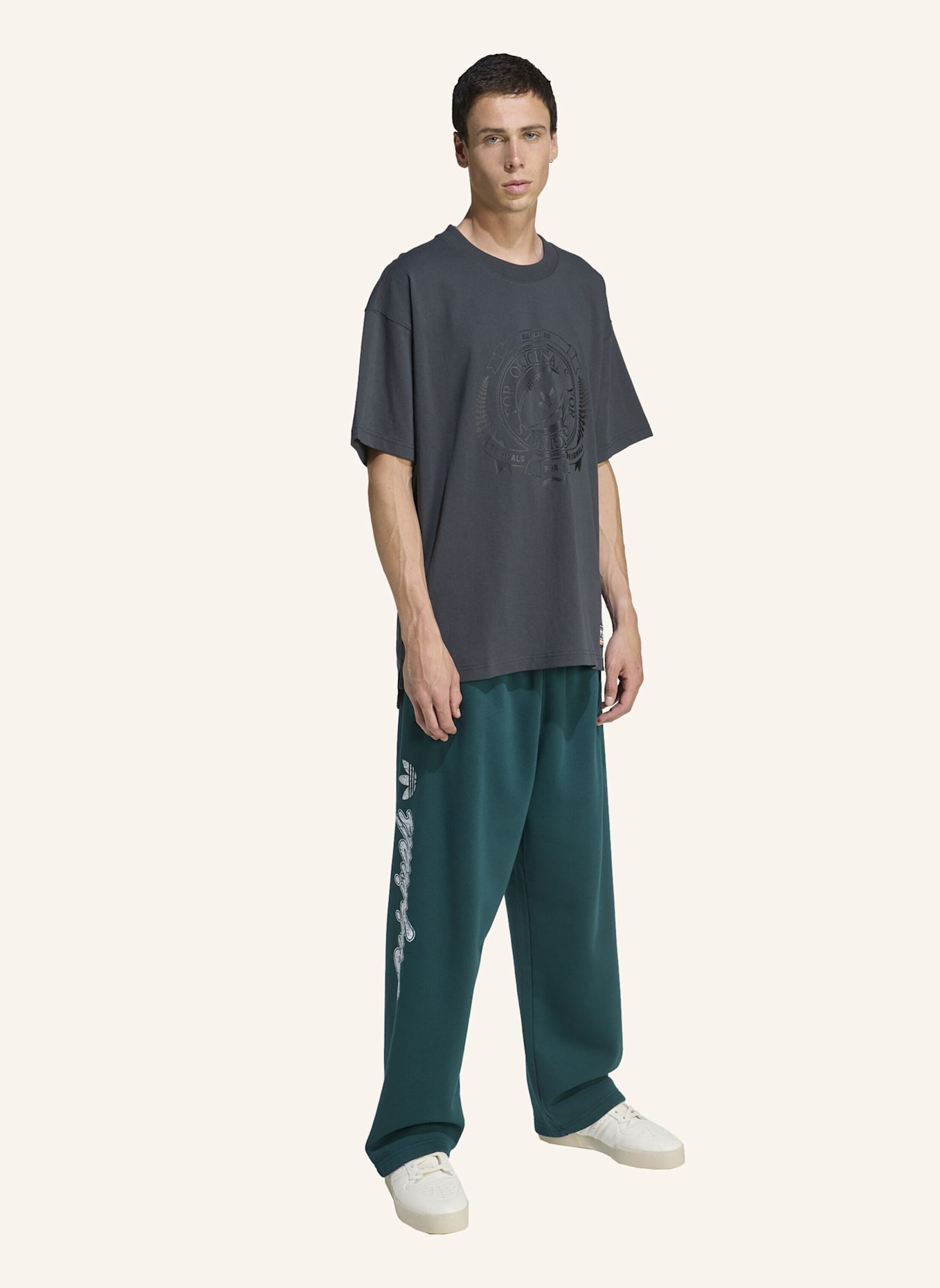 adidas Originals ADIDAS ORIGINALS & ALL BLACKS LOOSE GRAPHIC SS T-SHIRT: GRAU