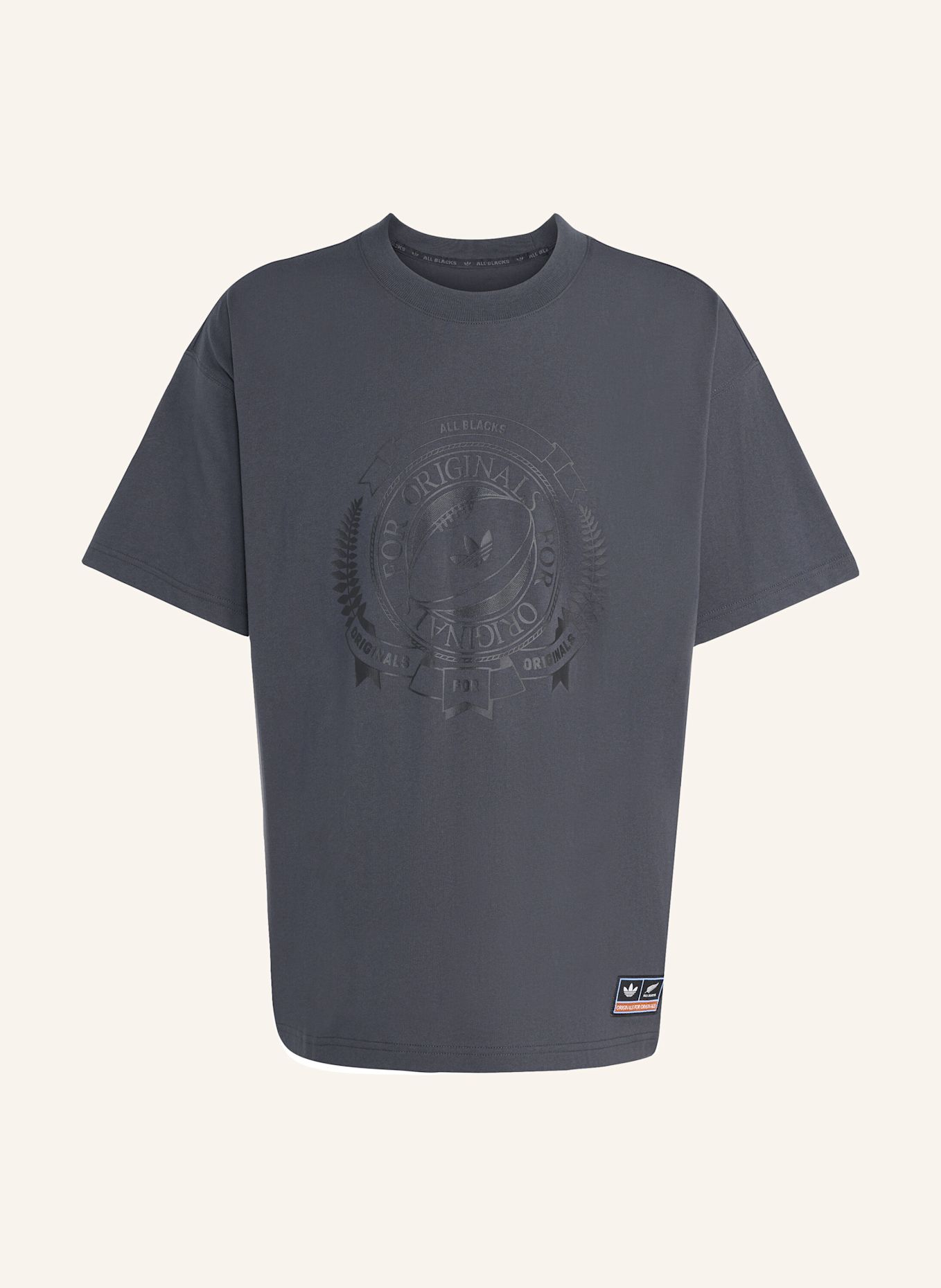 adidas Originals ADIDAS ORIGINALS & ALL BLACKS LOOSE GRAPHIC SS T-SHIRT: GRAU