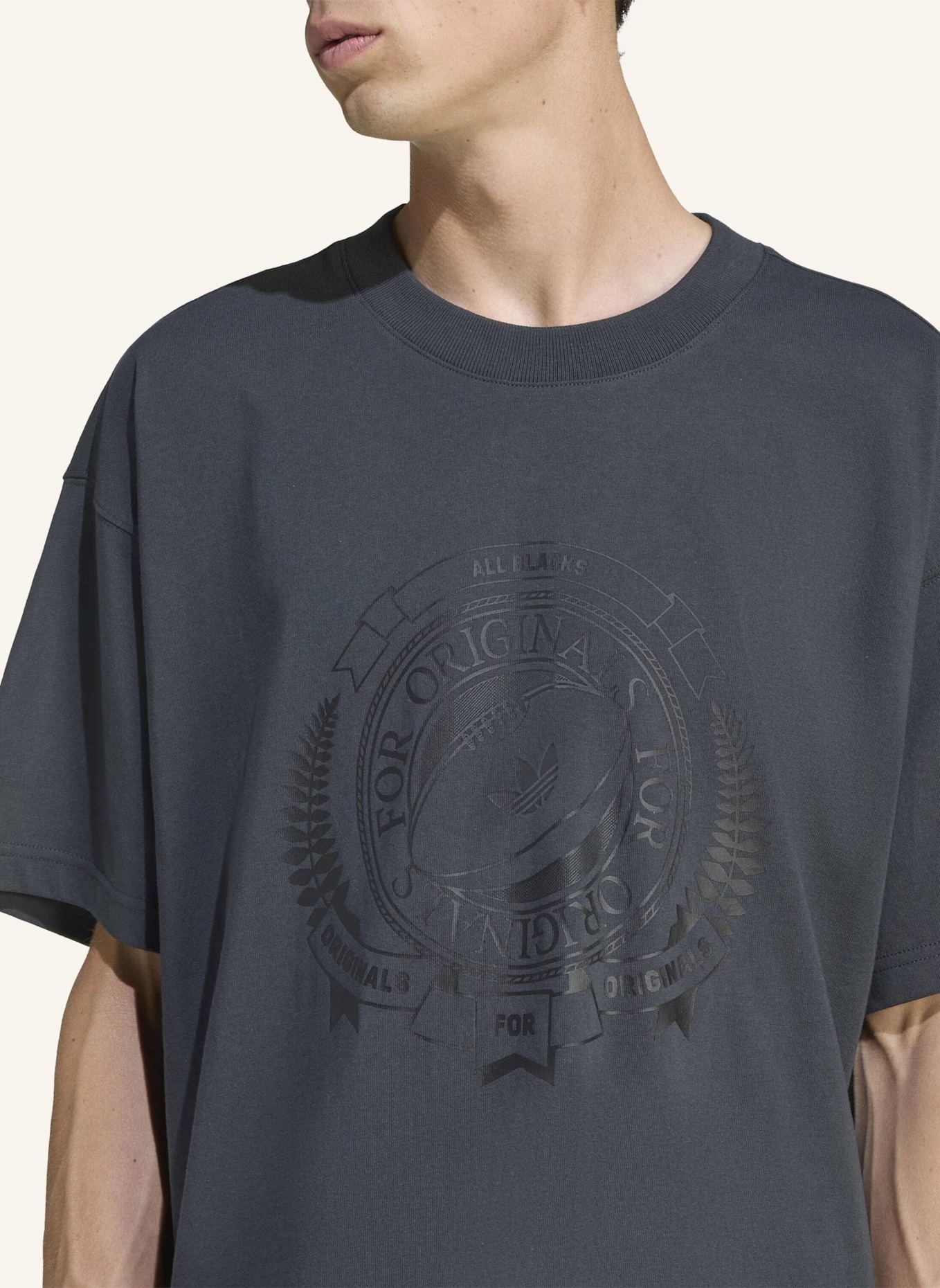 adidas Originals ADIDAS ORIGINALS & ALL BLACKS LOOSE GRAPHIC SS T-SHIRT: GRAU