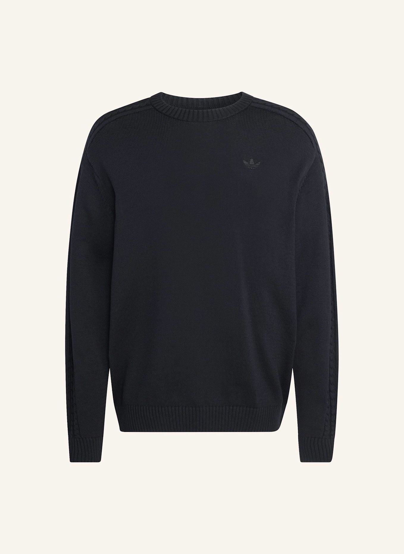 adidas Originals HOCHWERTIGES ESSENTIALS STRICKSWEATSHIRT MIT RUNDHALSAUSSCHNITT: SCHWARZ