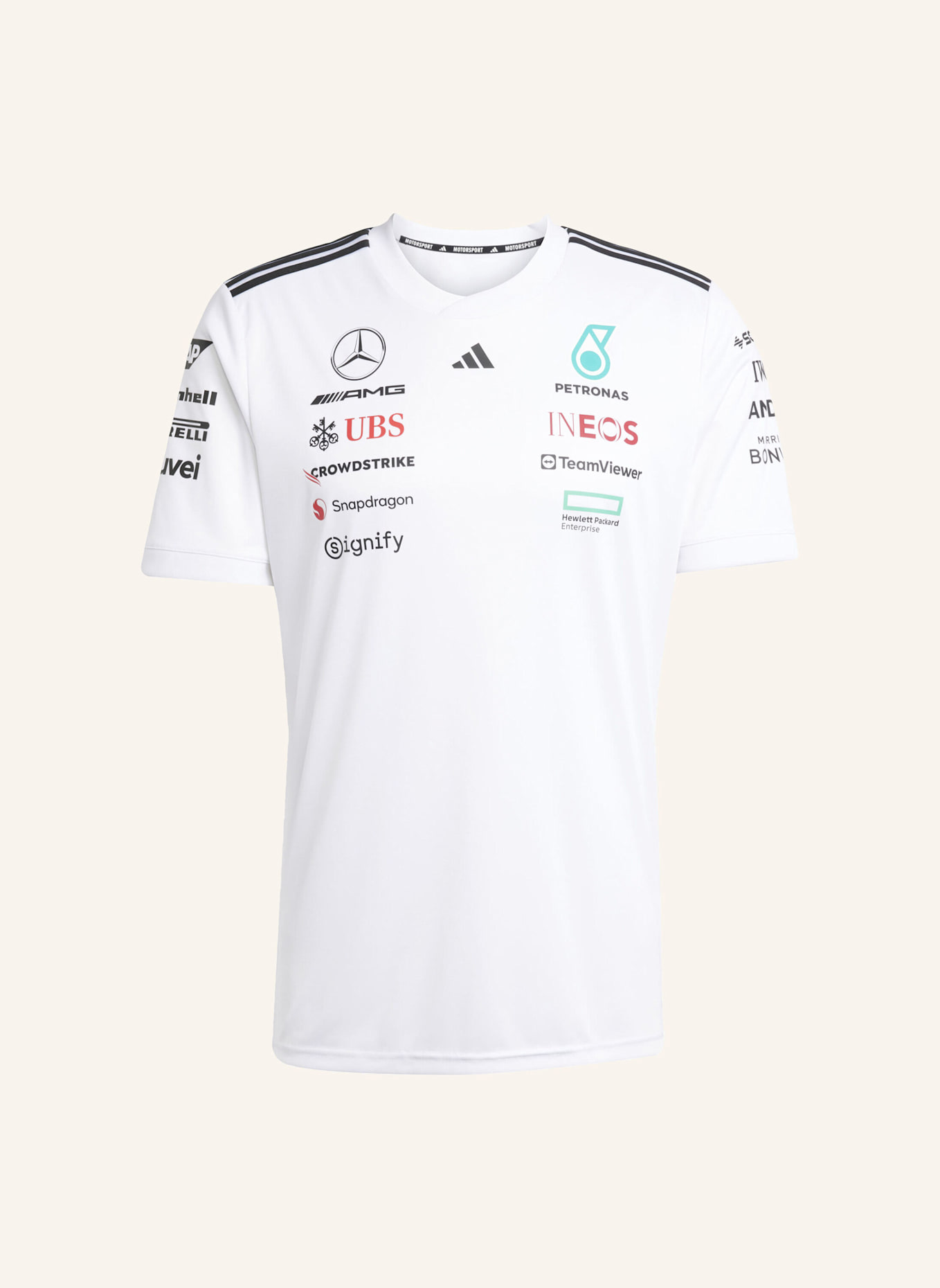 adidas MERCEDES - AMG PETRONAS FORMULA ONE TEAM WHITE DRIVER TRIKOT: WEISS/ SCHWARZ