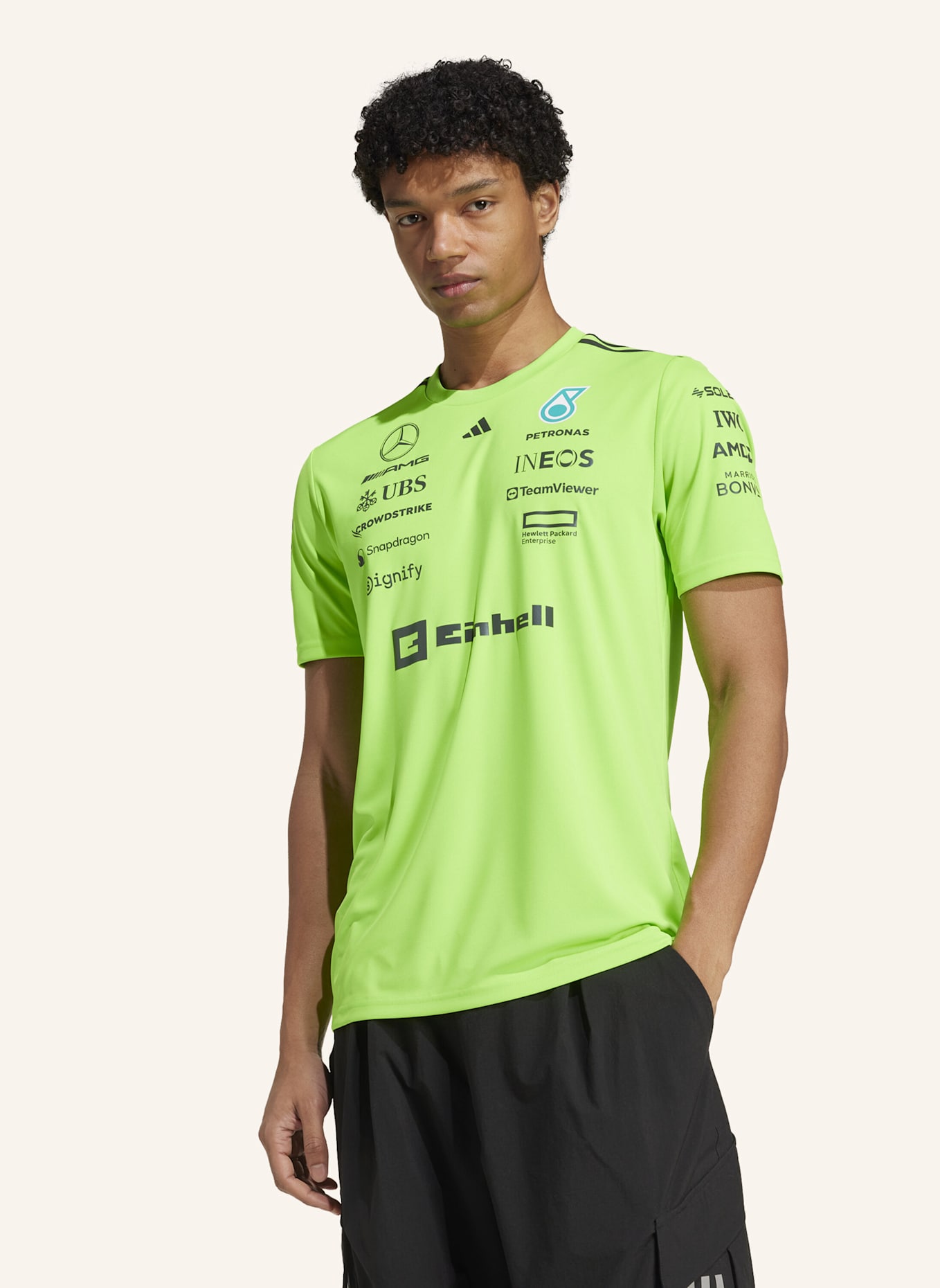 adidas MERCEDES - AMG PETRONAS FORMULA ONE TEAM SET-UP T-SHIRT: GRÜN/ SCHWARZ