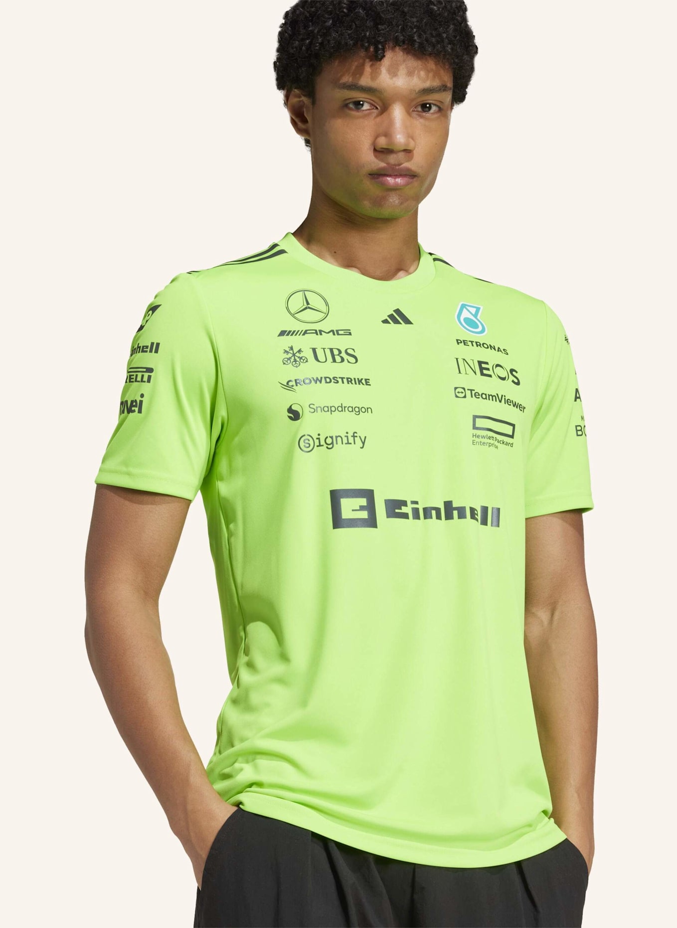 adidas MERCEDES - AMG PETRONAS FORMULA ONE TEAM SET-UP T-SHIRT: GRÜN/ SCHWARZ