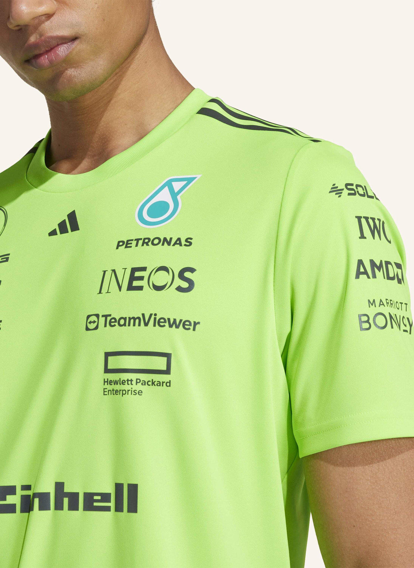 adidas MERCEDES - AMG PETRONAS FORMULA ONE TEAM SET-UP T-SHIRT: GRÜN/ SCHWARZ