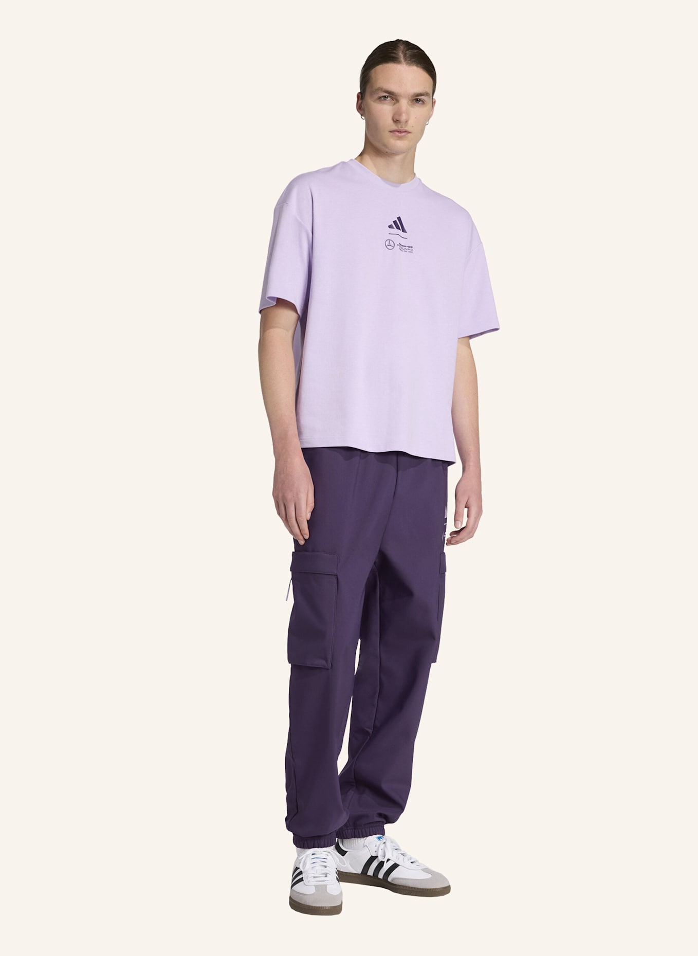 adidas Track Pants MERCEDES - AMG PETRONAS FORMULA ONE TEAM PREMIUM: LILA