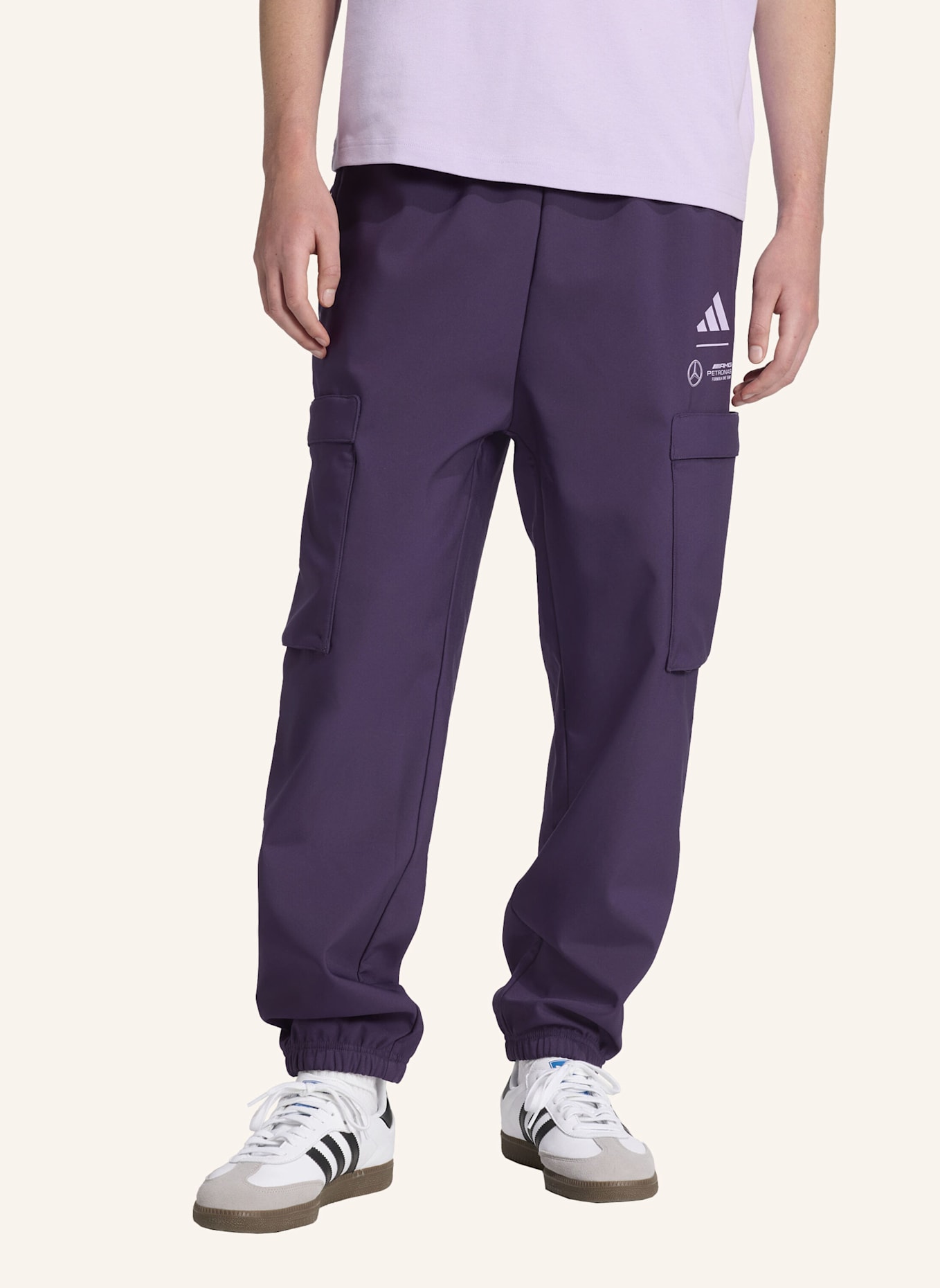 adidas Track Pants MERCEDES - AMG PETRONAS FORMULA ONE TEAM PREMIUM: LILA
