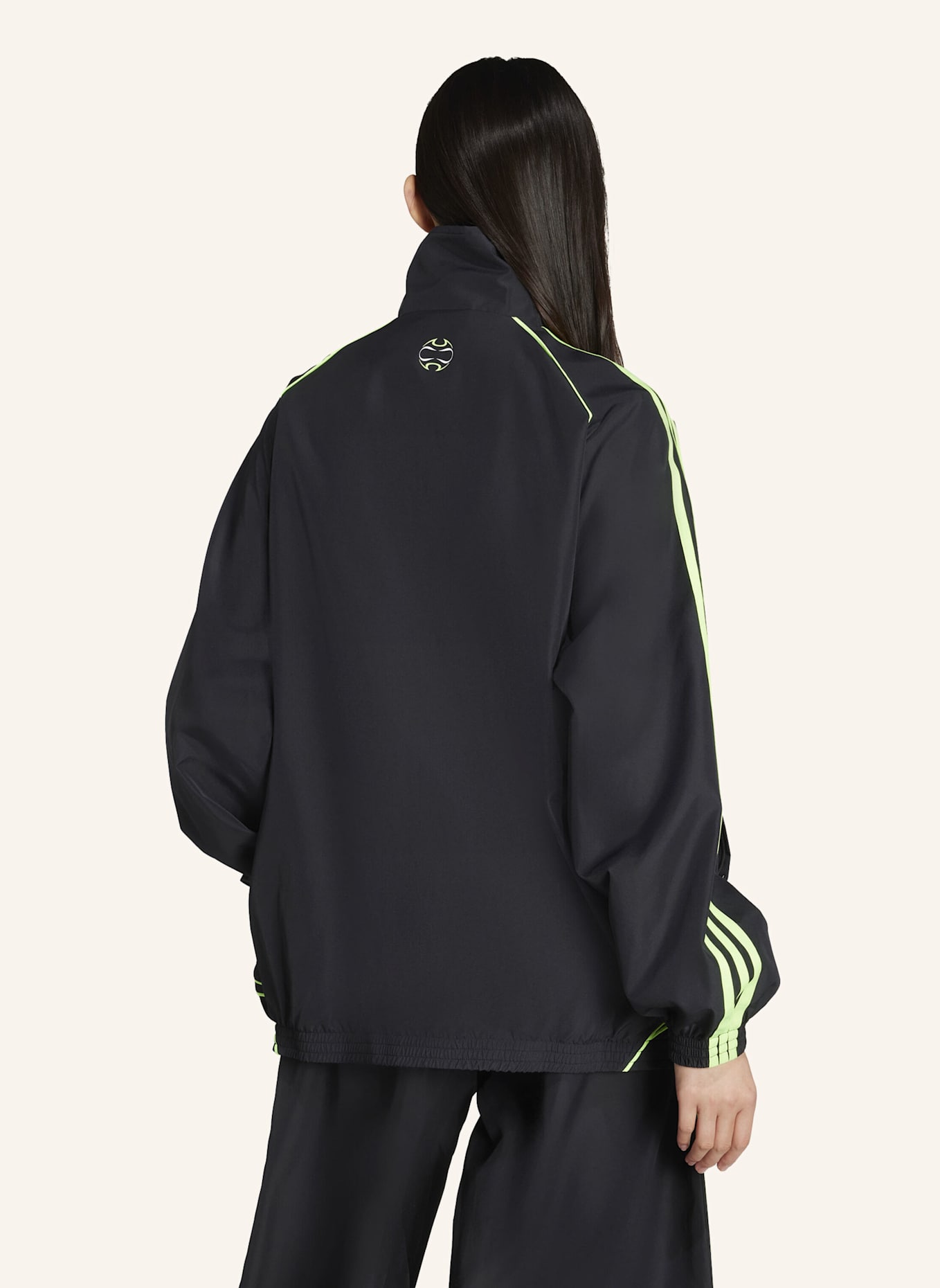 adidas Originals TEAMGEIST ADICOLOR ORIGINALS JACKE, OVERSIZED, GEWEBT: SCHWARZ/ GRÜN