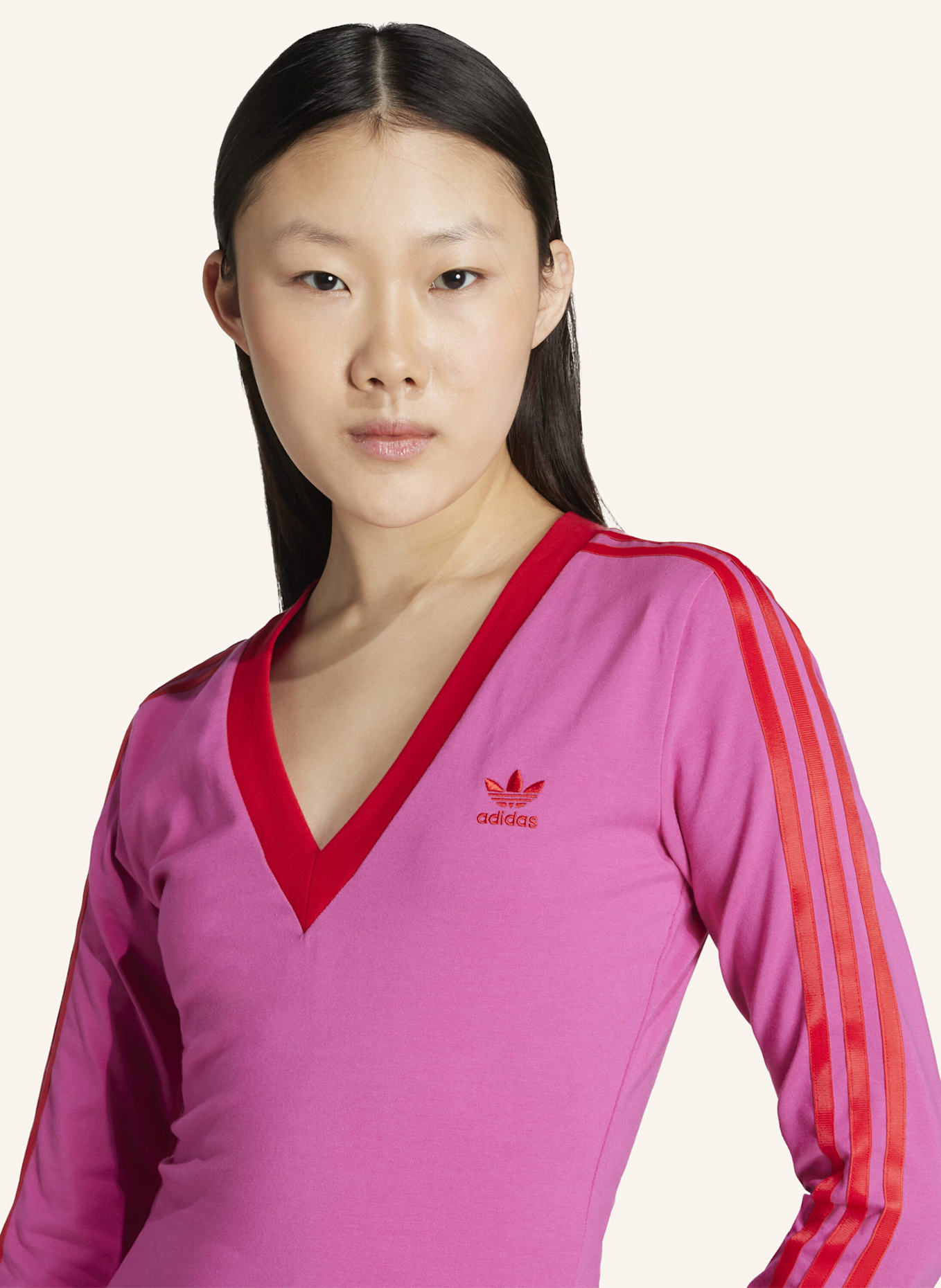 adidas Originals Jerseykleid mit 3/4-Arm: ROSA/ ROT