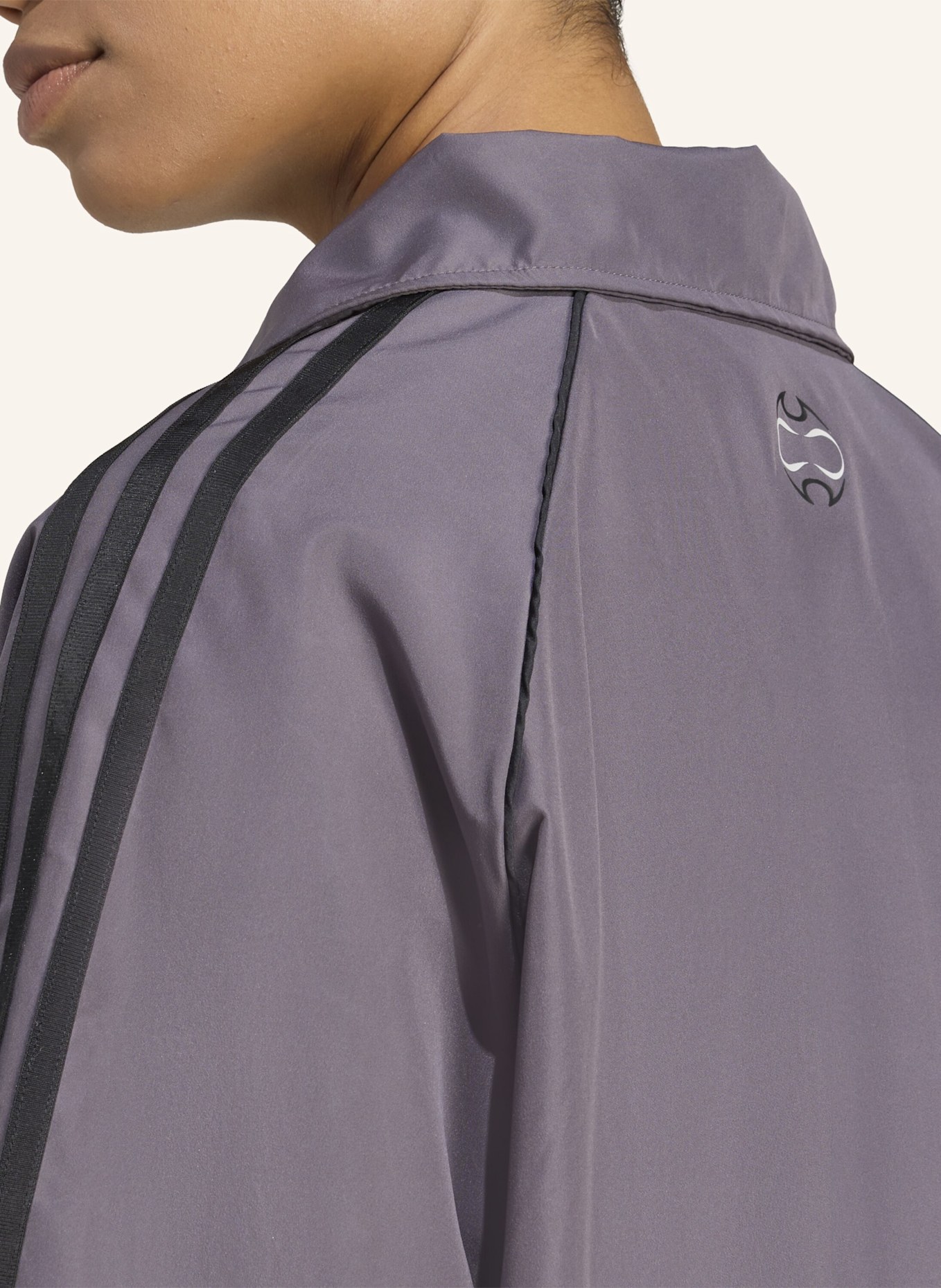 adidas Originals TEAMGEIST ADICOLOR ORIGINALS JACKE, OVERSIZED, GEWEBT: GRAU/ SCHWARZ