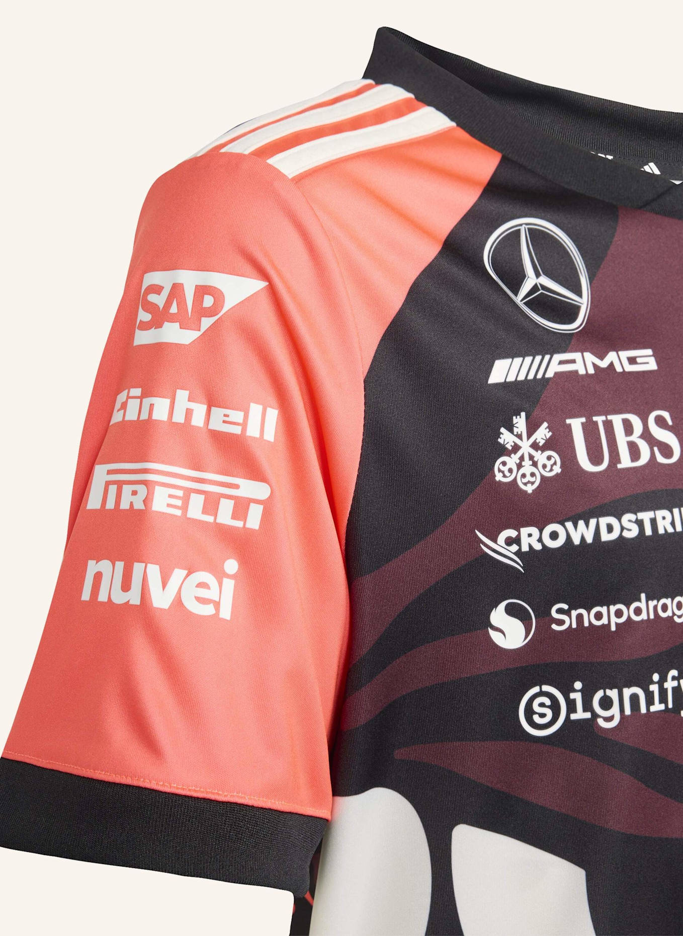 adidas MERCEDES - AMG PETRONAS FORMULA ONE TEAM KIDS SUMMER PACK DRIVER TRIKOT REPLICA: ROT/ WEISS