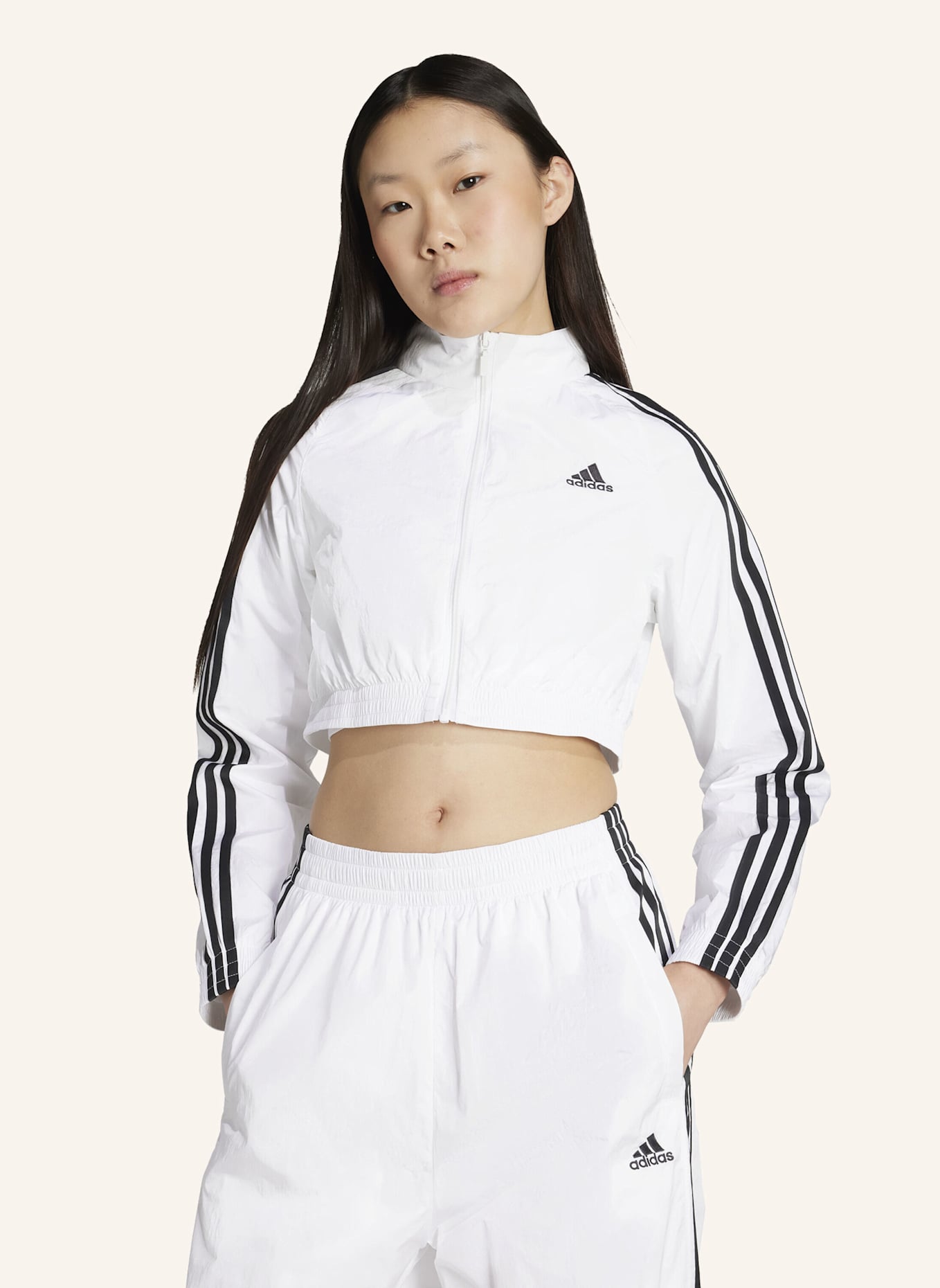 adidas Originals TEAMGEIST ADICOLOR CROPPED ORIGINALS JACKE: WEISS