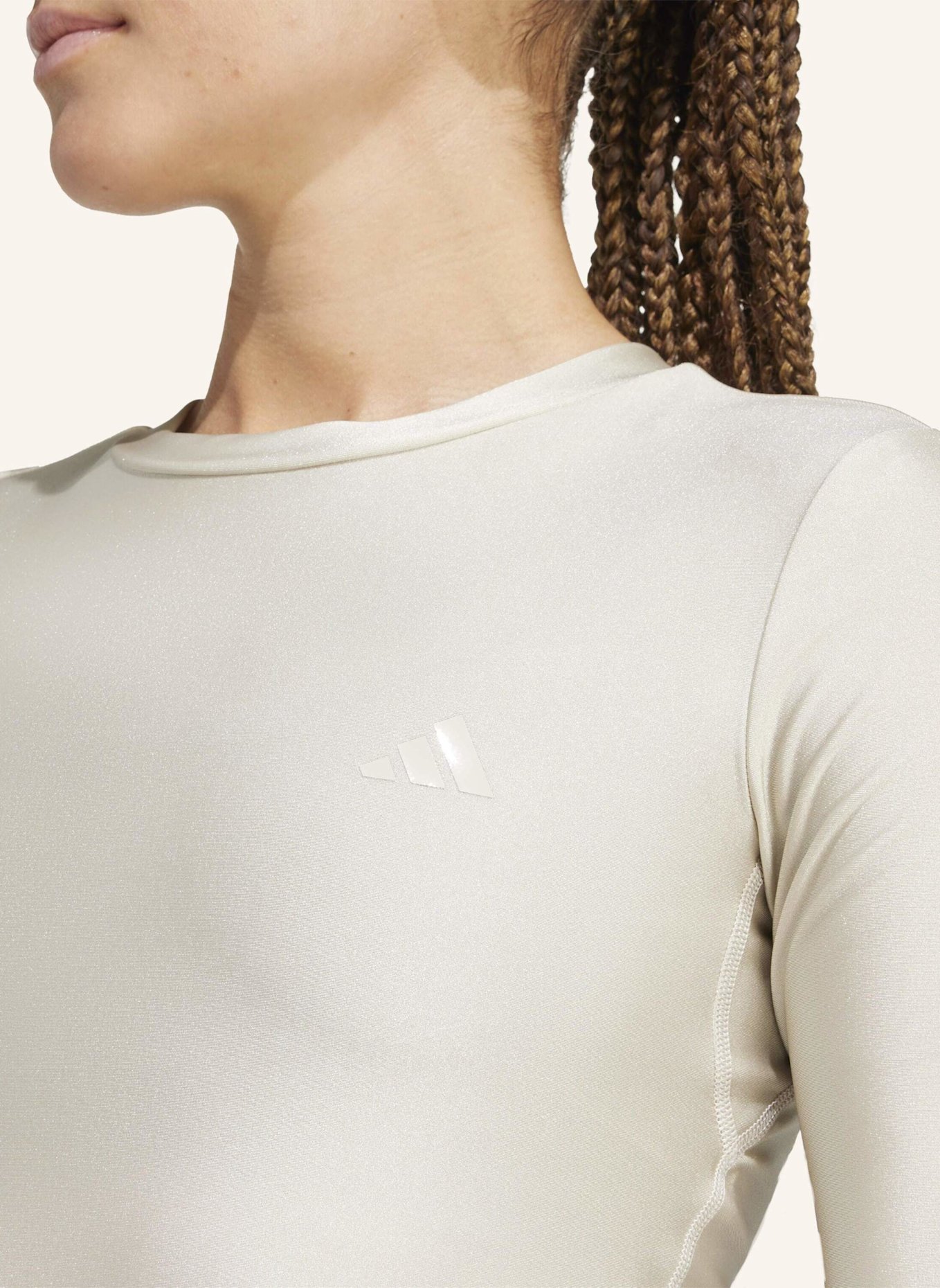 adidas WORKOUT ESSENTIALS LONGSLEEVE HEMD GLANZ: BEIGE