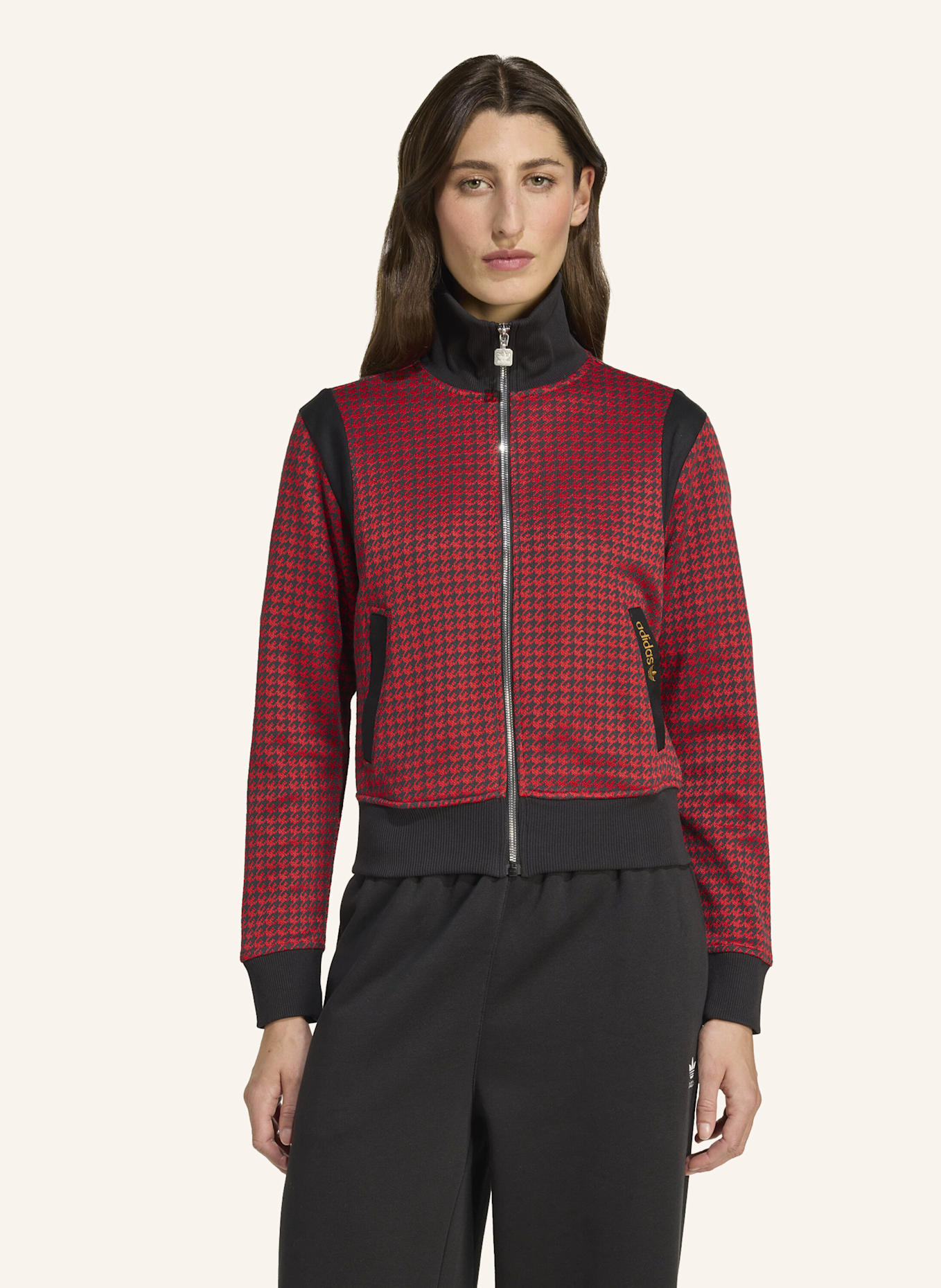 adidas Originals HOUNDSTOOTH TRAININGSJACKE: SCHWARZ